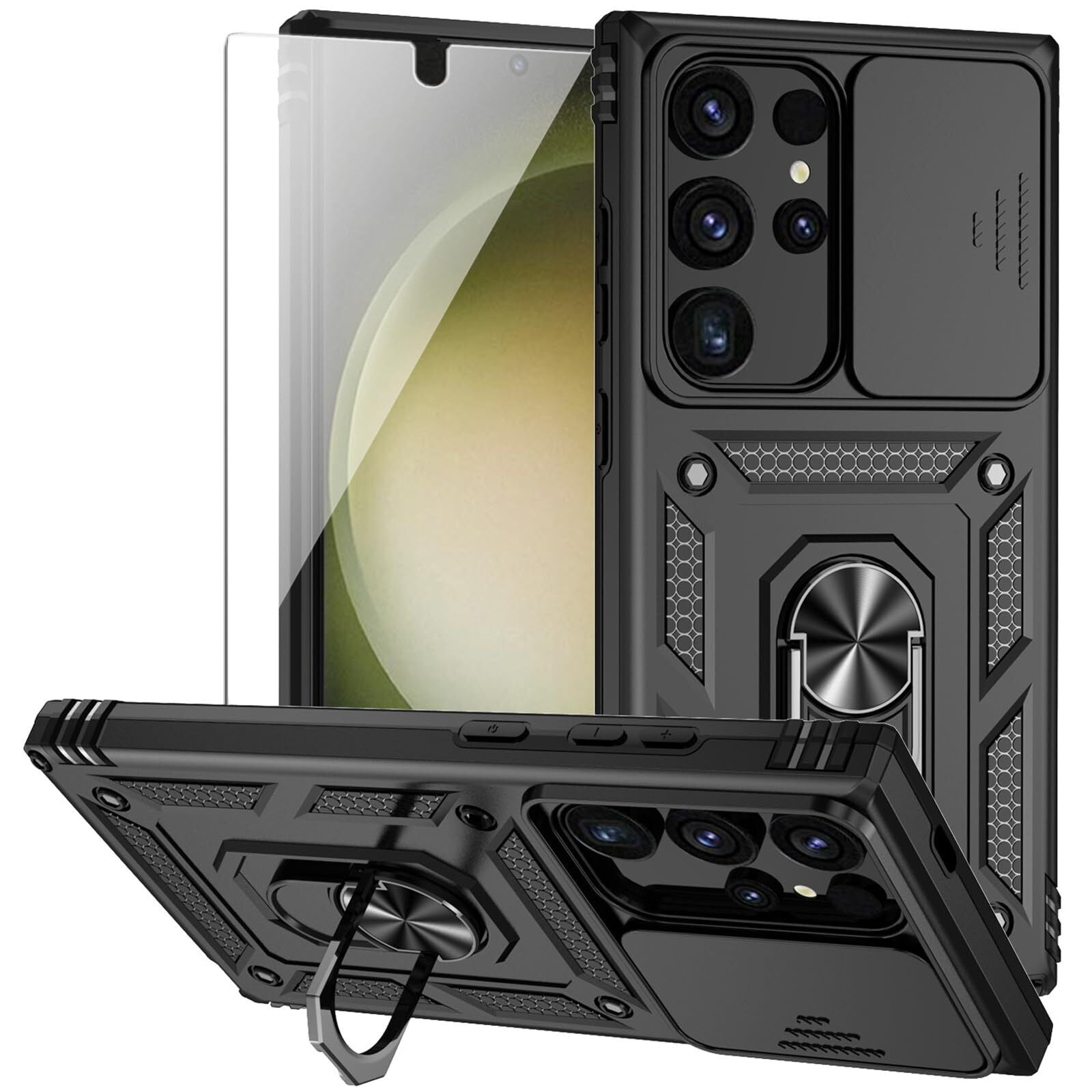 For Samsung Galaxy S22 S23 S24 Plus Ultra 5G Case Shockproof Magnetic Ring Cover