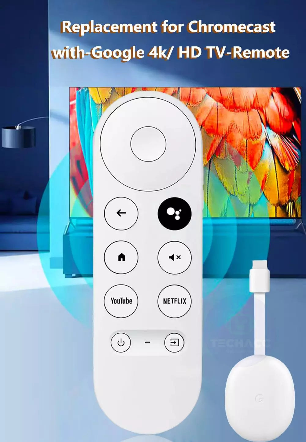 For Chromecast 4K Google TV Voice Bluetooth IR Remote Control G9N9N GZRNL AU