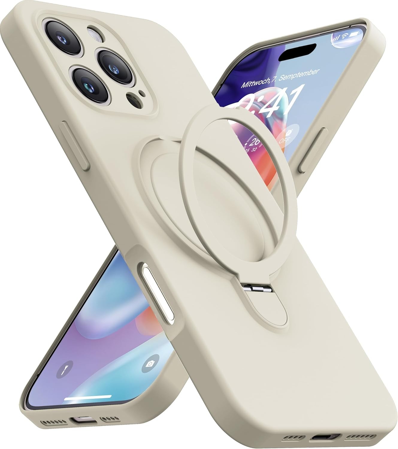 For iPhone 17 Pro Max Air Shockproof Magsafe Silicone Case Kickstand Cover