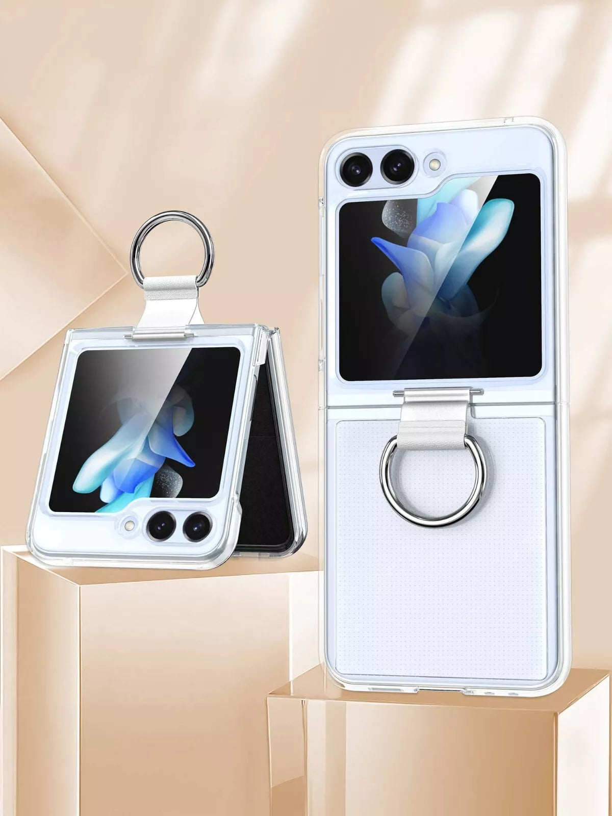 For Samsung Galaxy Z Flip 6 Hard Case Slim Clear Cover With Ring Holder