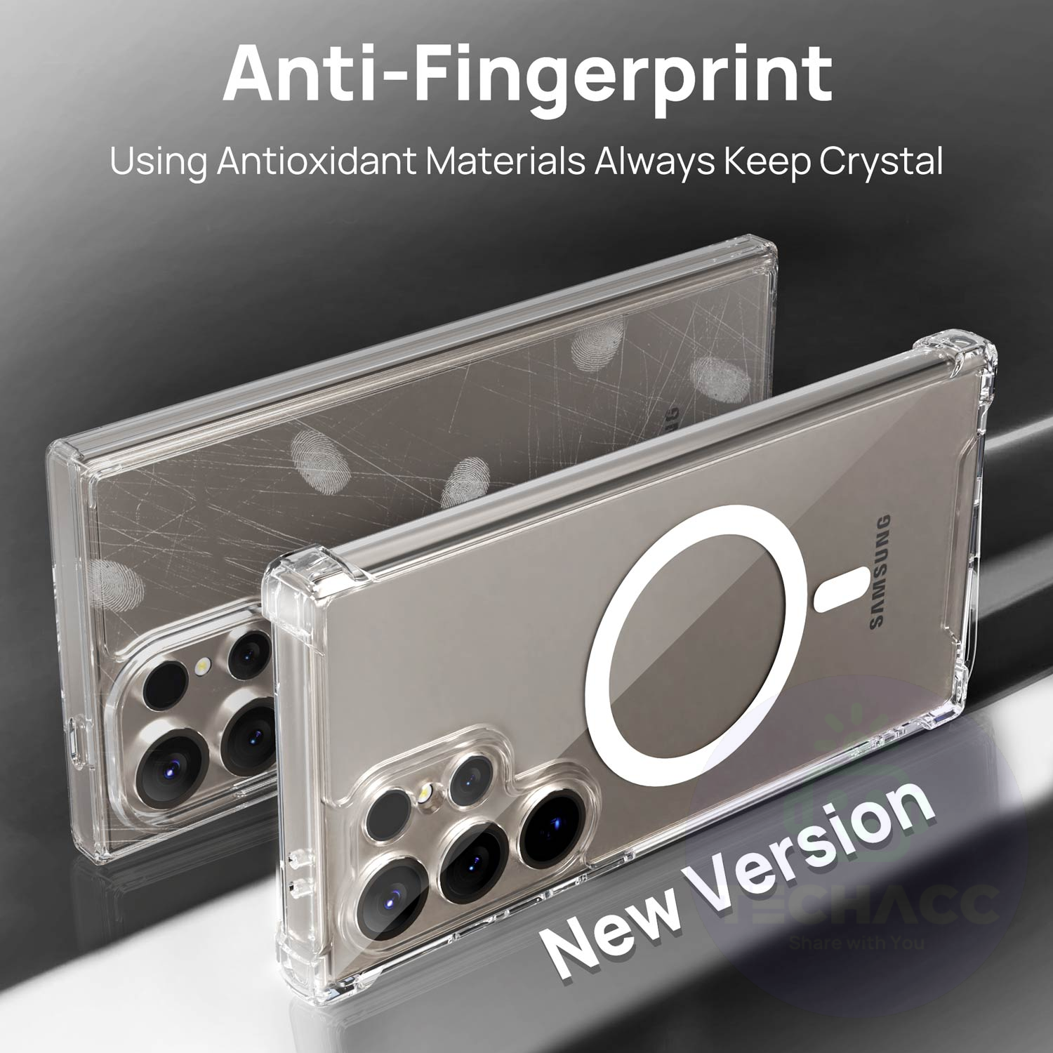 For Samsung Galaxy S24 Ultra Plus Case Clear Shockproof Magnetic Cover