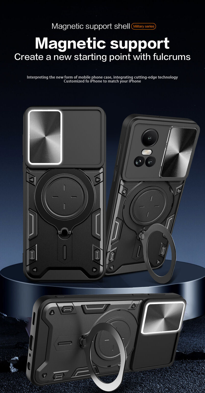 For OPPO Reno 11F 5G Case Shockproof Magnetic Kickstand Cover