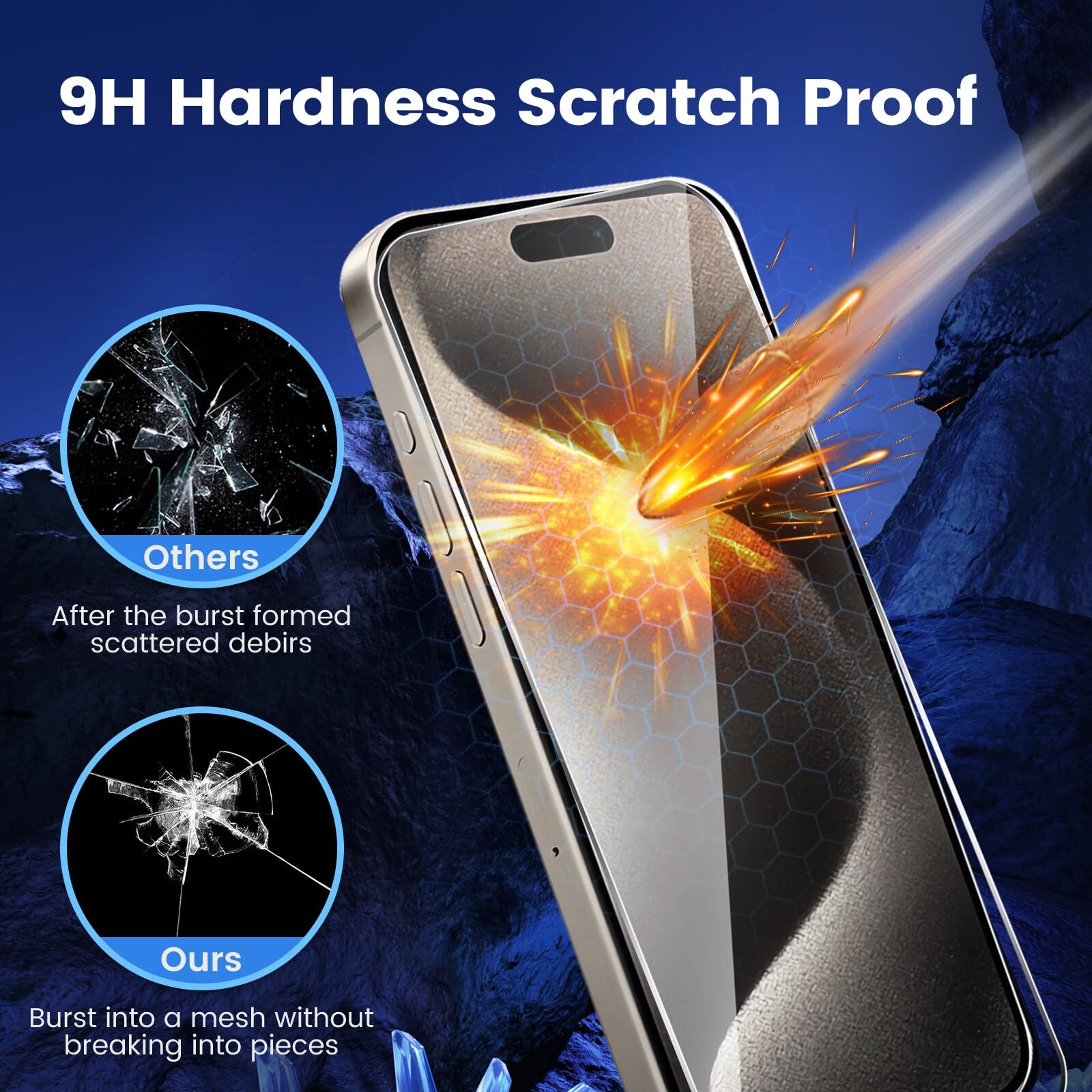 2XFor iPhone 17 Pro Max Air Privacy Tempered Glass Screen Protector
