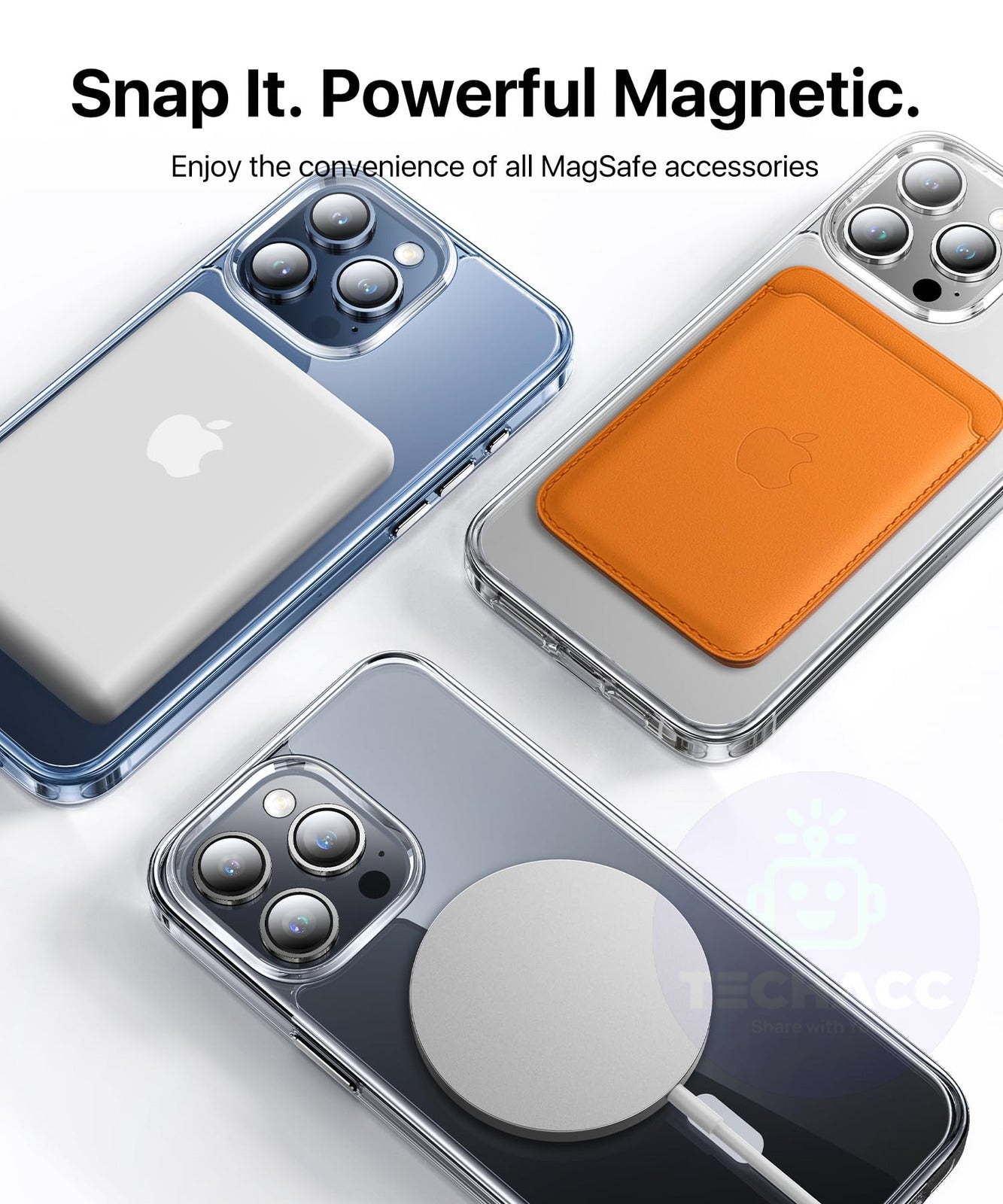 For iPhone 17 Pro Max Air Clear Case Shockproof Magnetic Ring Stand Cover