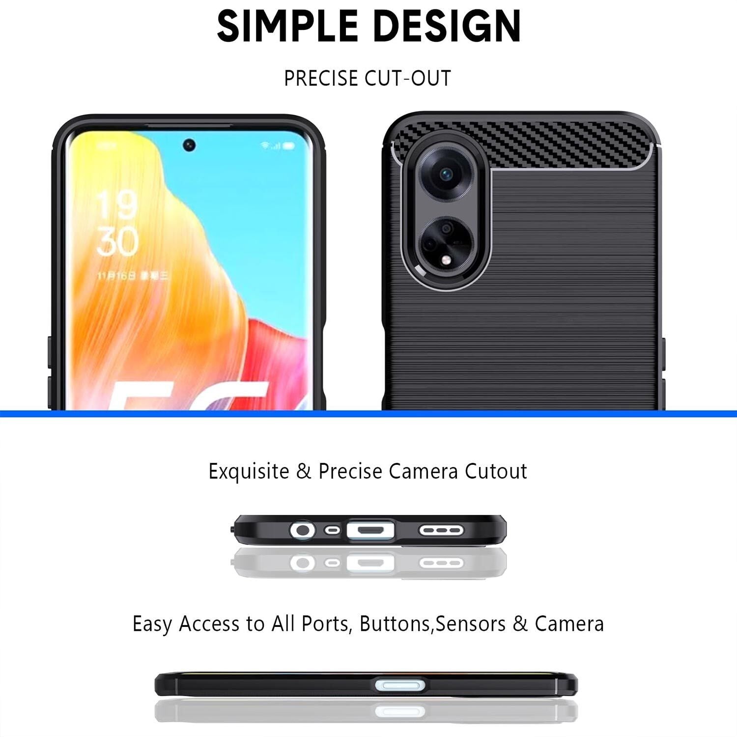 For OPPO Reno 11 F 10 5G Case Shockproof Rugged Slim Cover