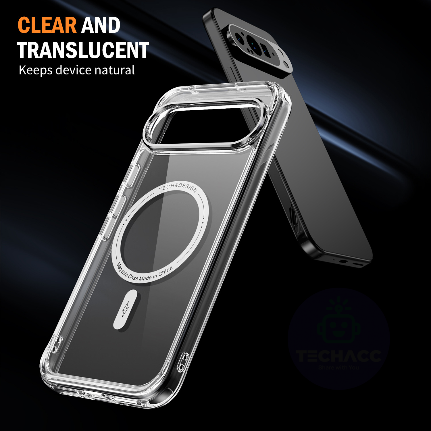 For Google Pixel 9 Pro XL Case Shockproof Clear Magnet Cover + Screen Protector
