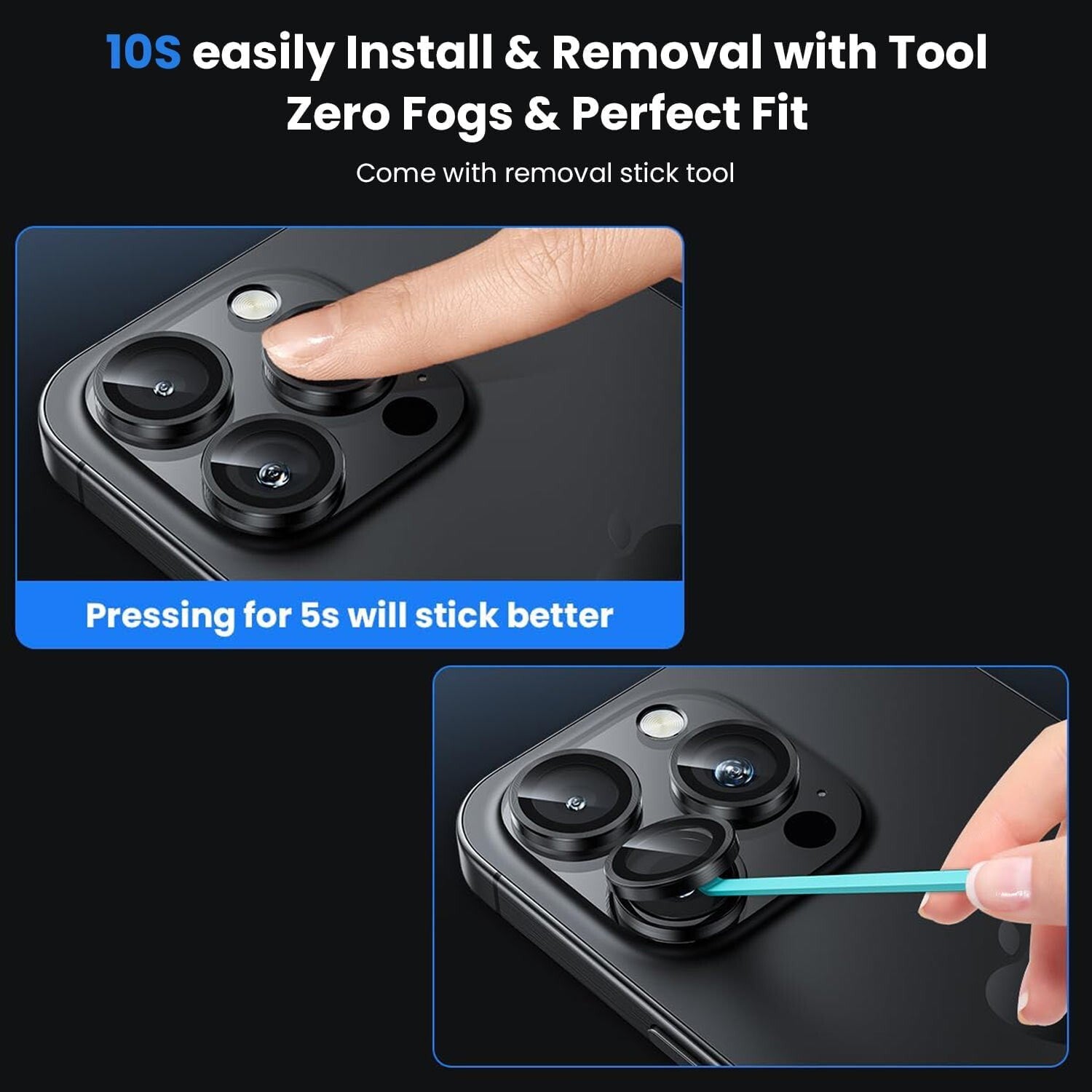 MAXSHIELD For iPhone 17 Pro Max Metal Ring Camera Lens Protector