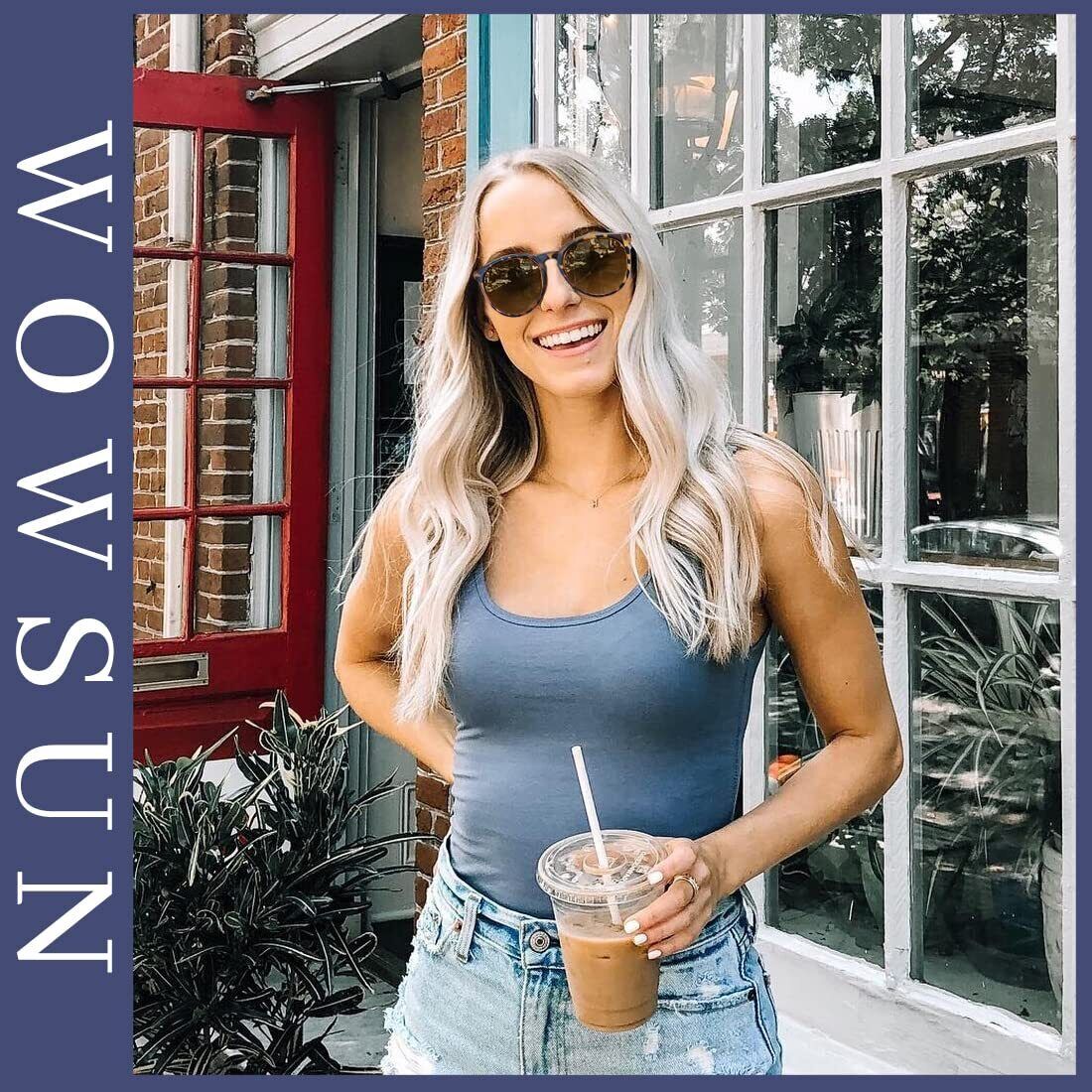 Women Polarized Sunglasses UV400 Protection Vintage Retro Round Mirrored Lens