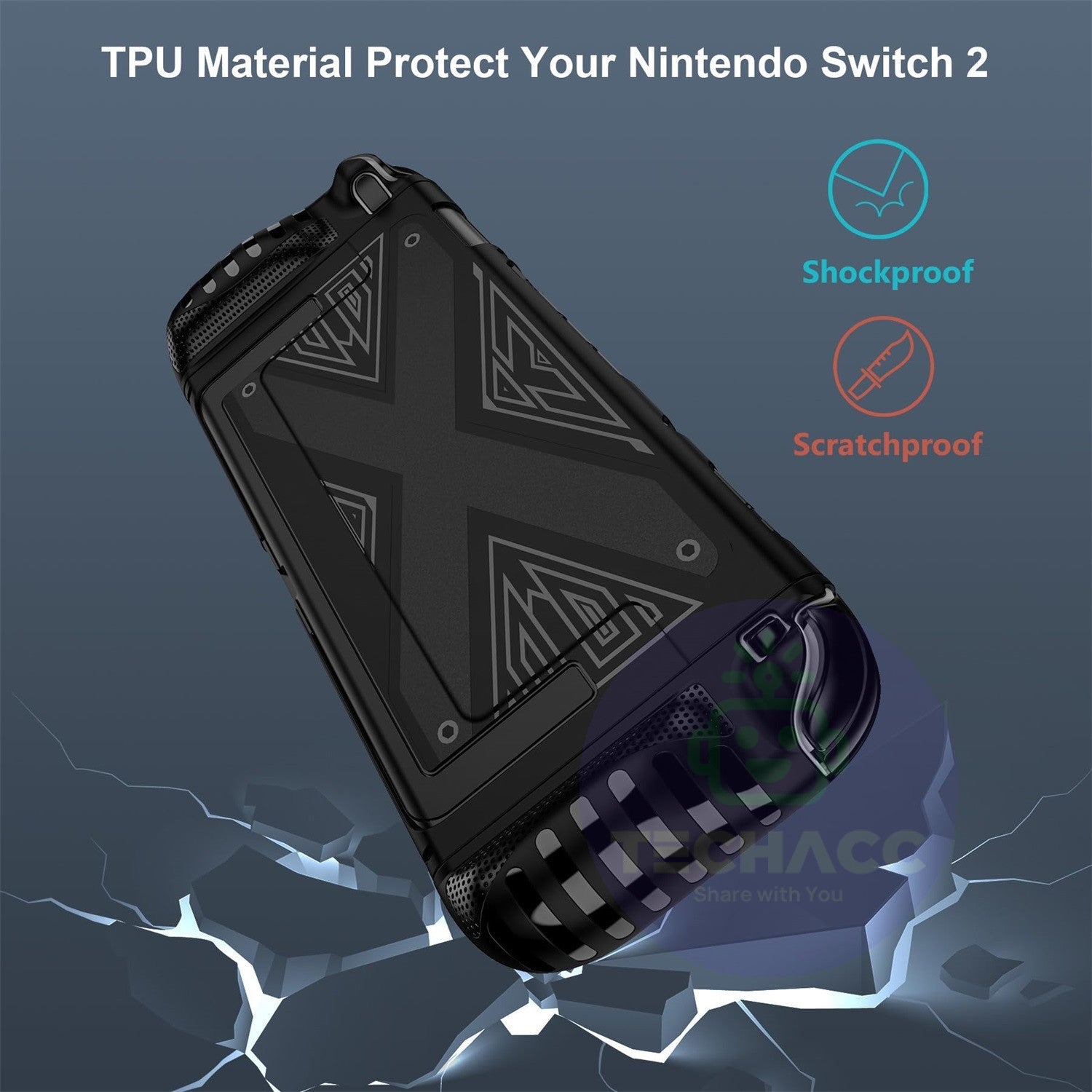 For Nintendo Switch 2 Case Dual Grip Dock Kickstand Full Cover Screen Protector