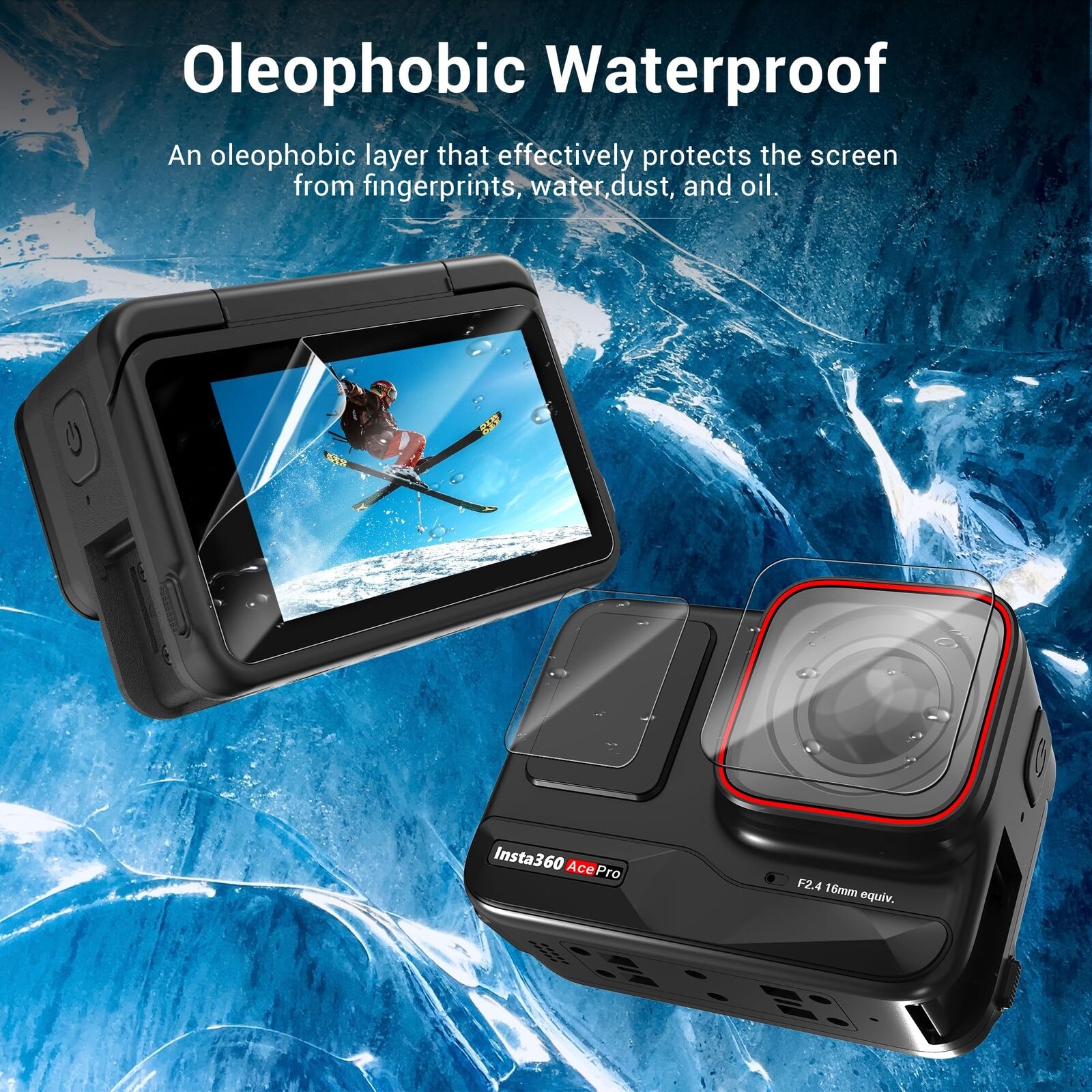 For Insta 360 ACE Pro ONE RS Go 3 Tempered Glass Screen Camera Protector