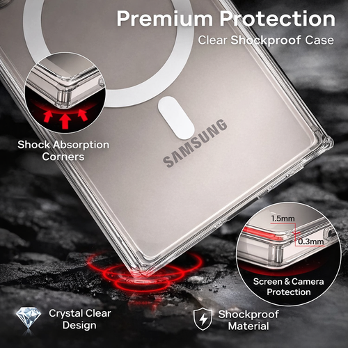 For Samsung Galaxy S25 Series Clear Shockproof Magnetic Case - detail image 10