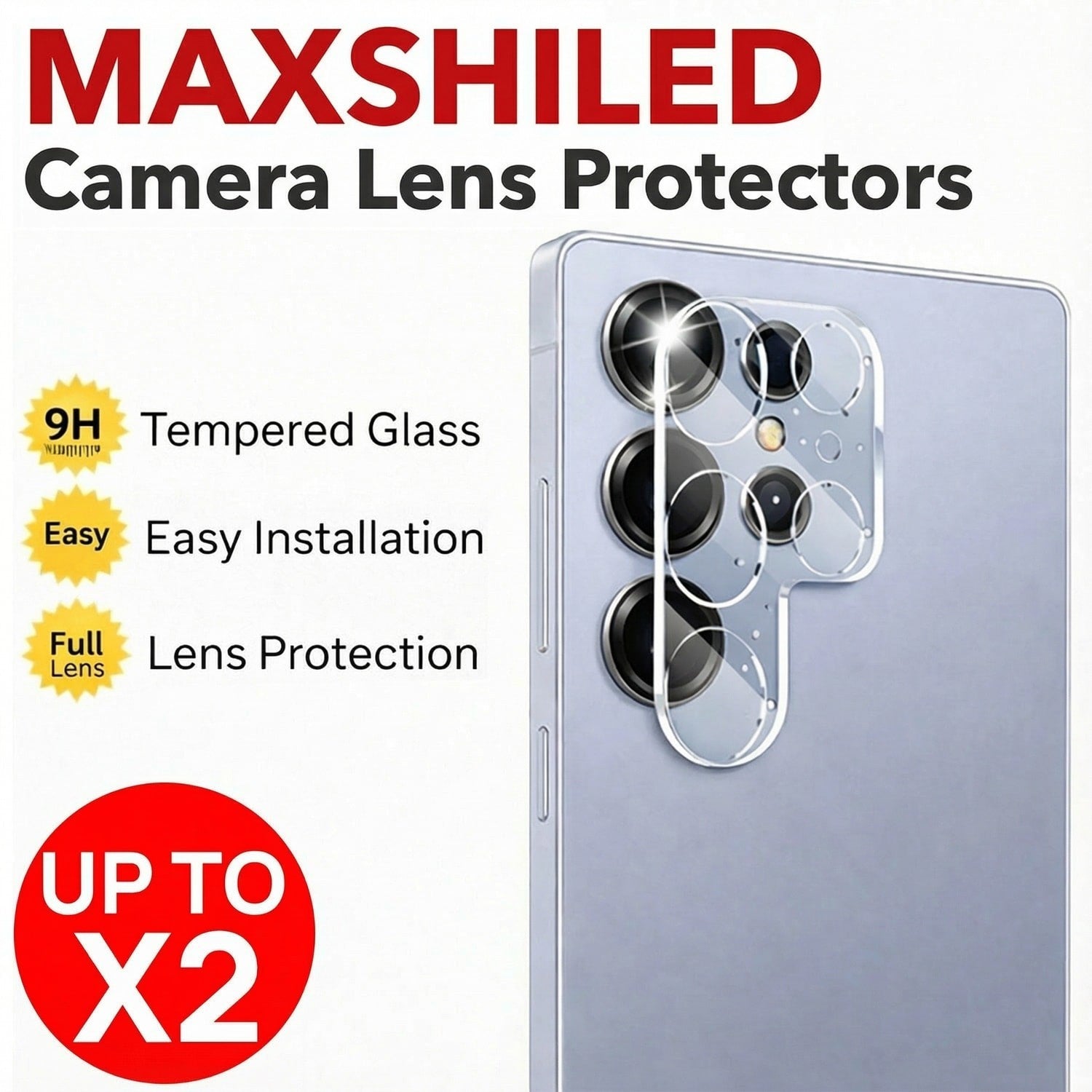 2-Pack For Samsung Galaxy S26 Series Glass Camera Lens Protector - detail image 2