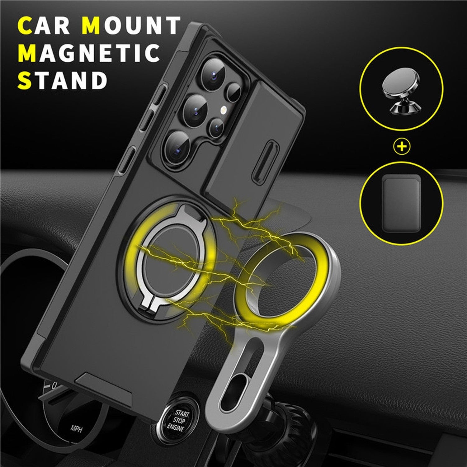 Magnetic Shockproof Ring Stand Case for Samsung Galaxy S25 Series - image 6