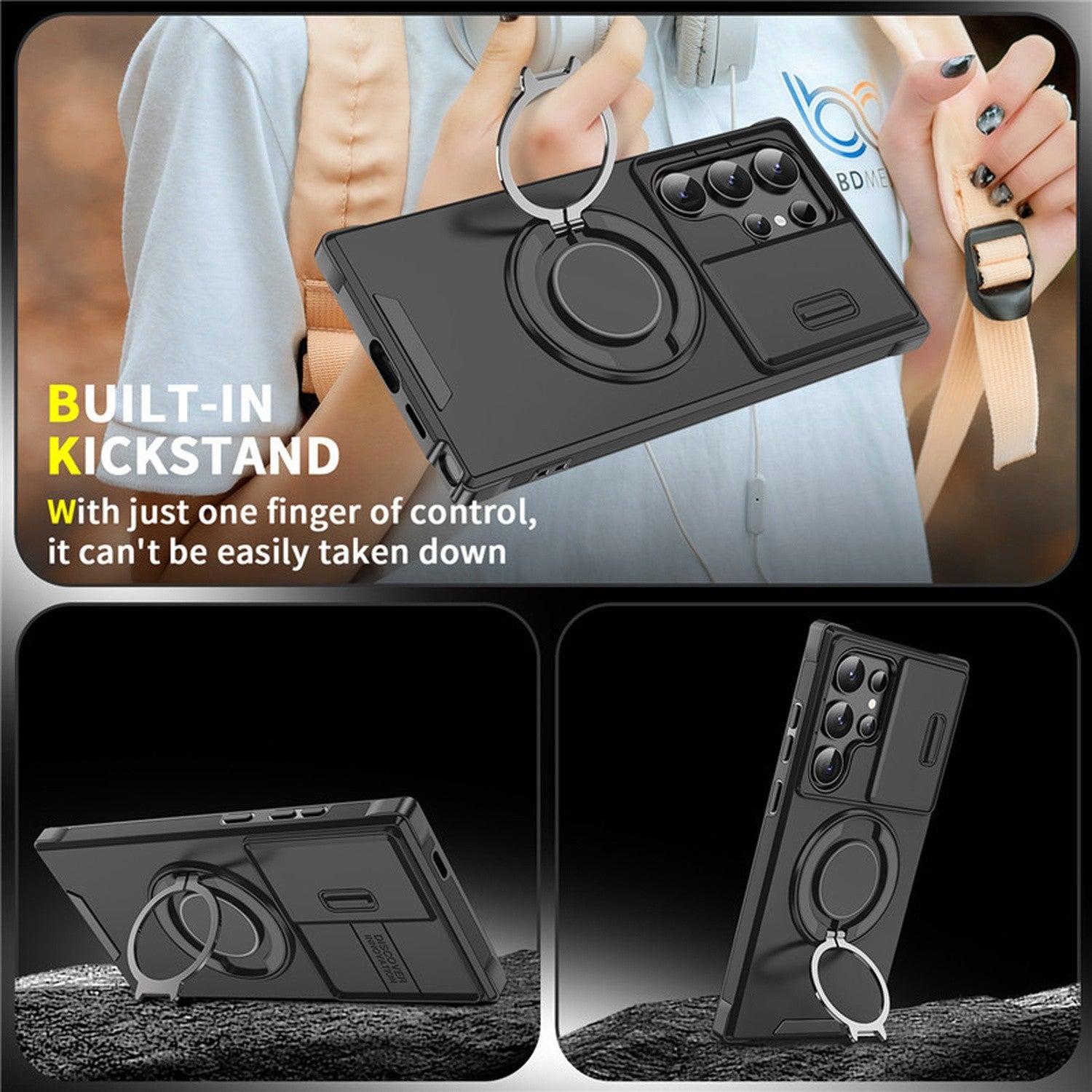 Magnetic Shockproof Ring Stand Case for Samsung Galaxy S25 Series - image 9