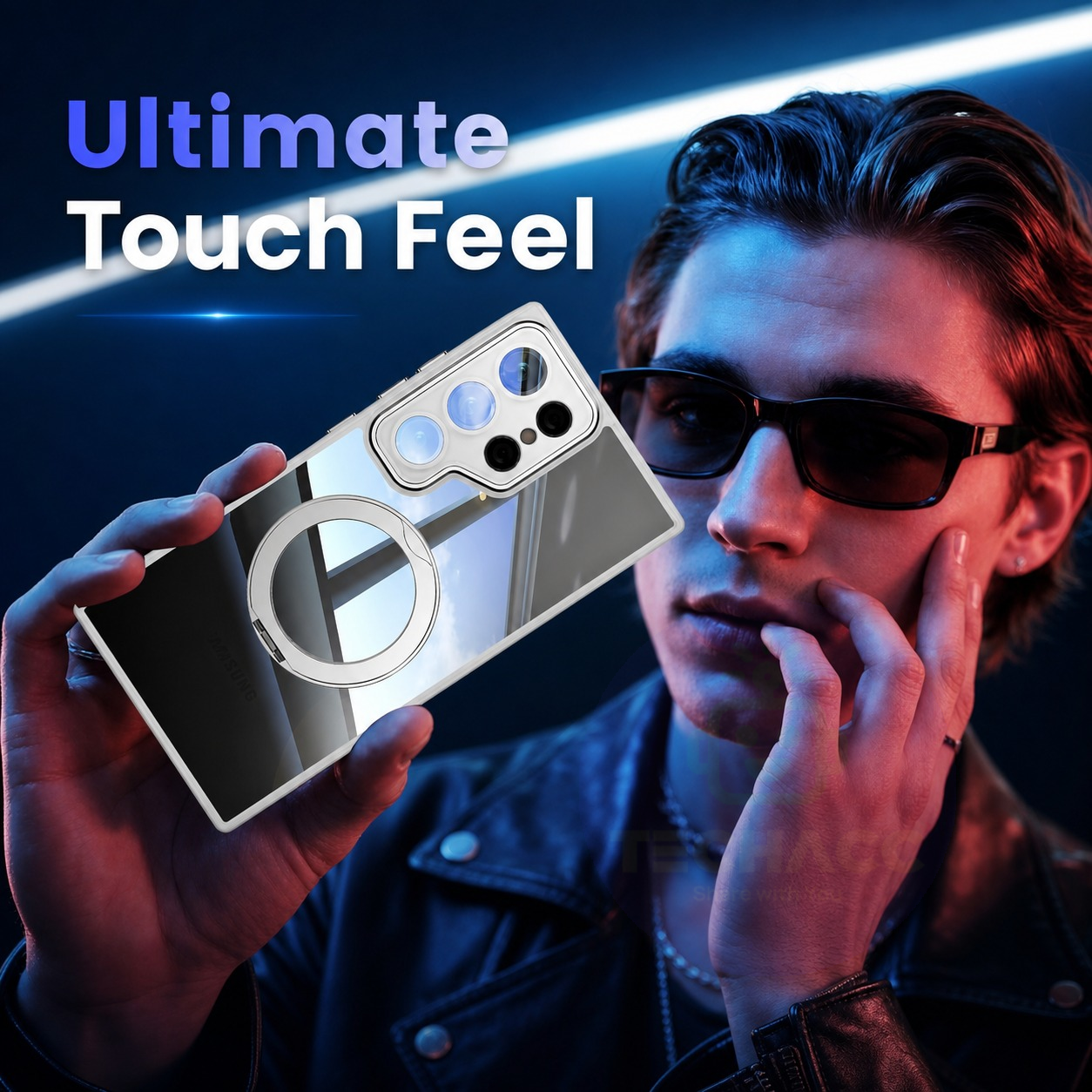 For Samsung Galaxy S25 Series Clear Magnetic Rotating Ring Stand Case - detail image 10