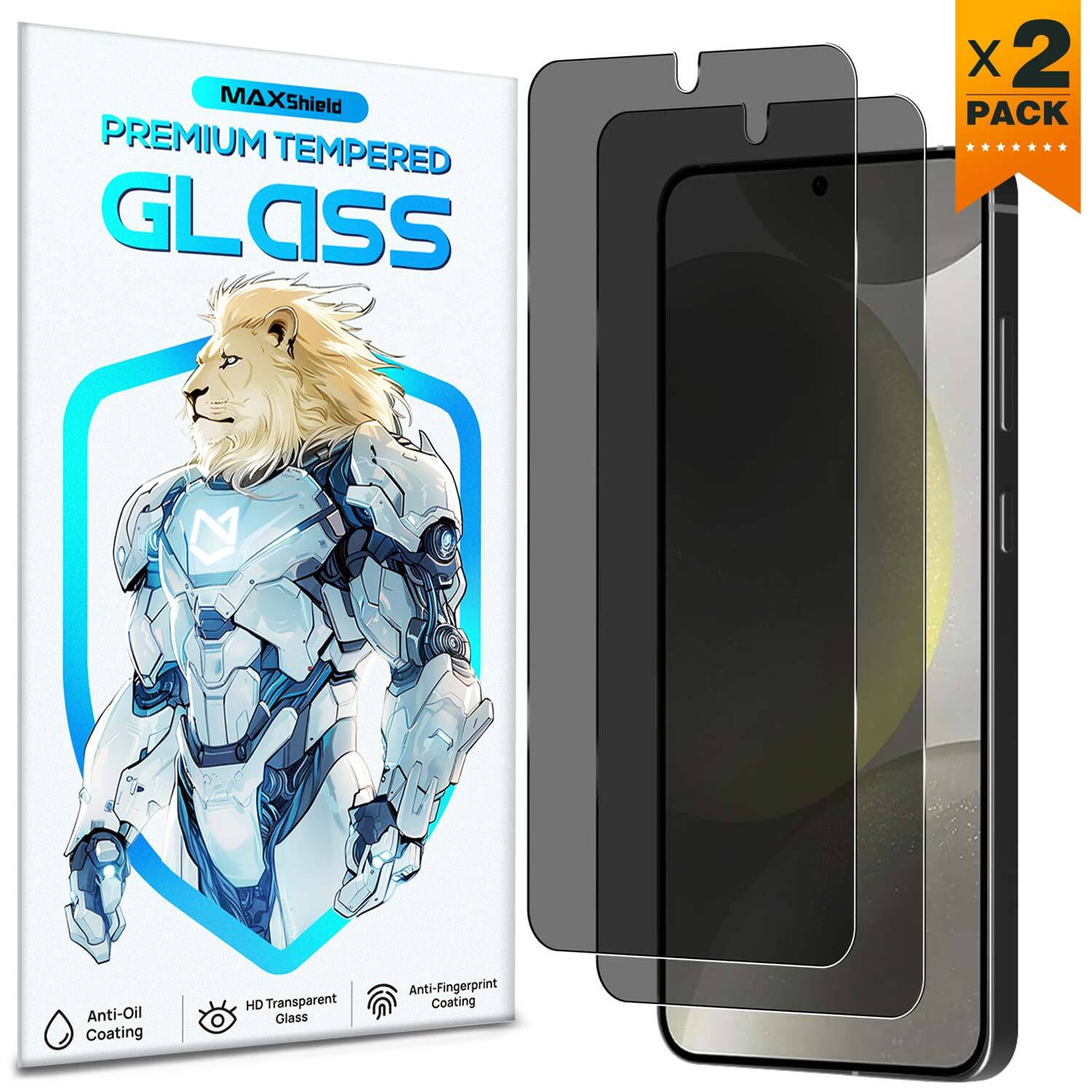 2-Pack Samsung Galaxy S25 Series Privacy Glass Screen Protector - detail image 3