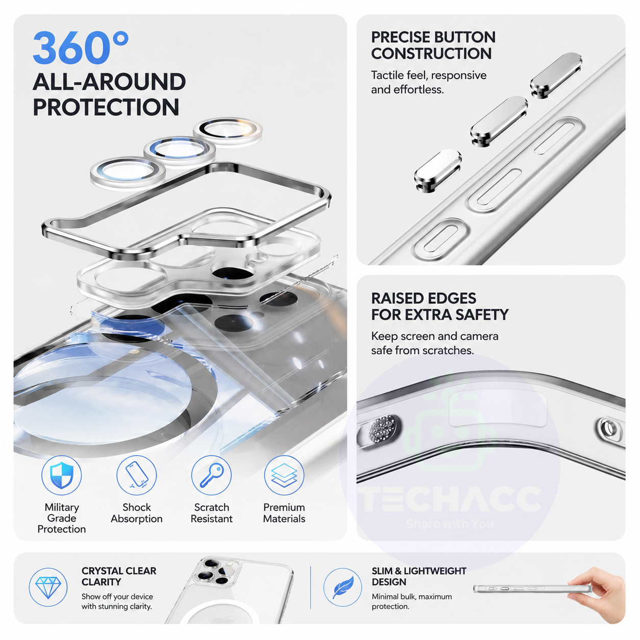 For Samsung Galaxy S26 Series Clear Magnetic Rotating Ring Stand Case - detail image 6