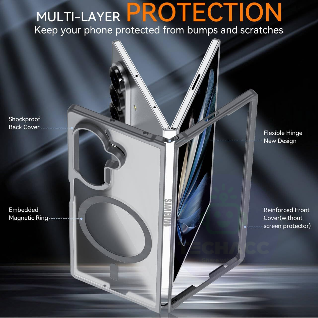 Magnetic Matte Clear Heavy-Duty Case for Samsung Galaxy Z Fold 8 & Z Fold 8 Ultra - image 11