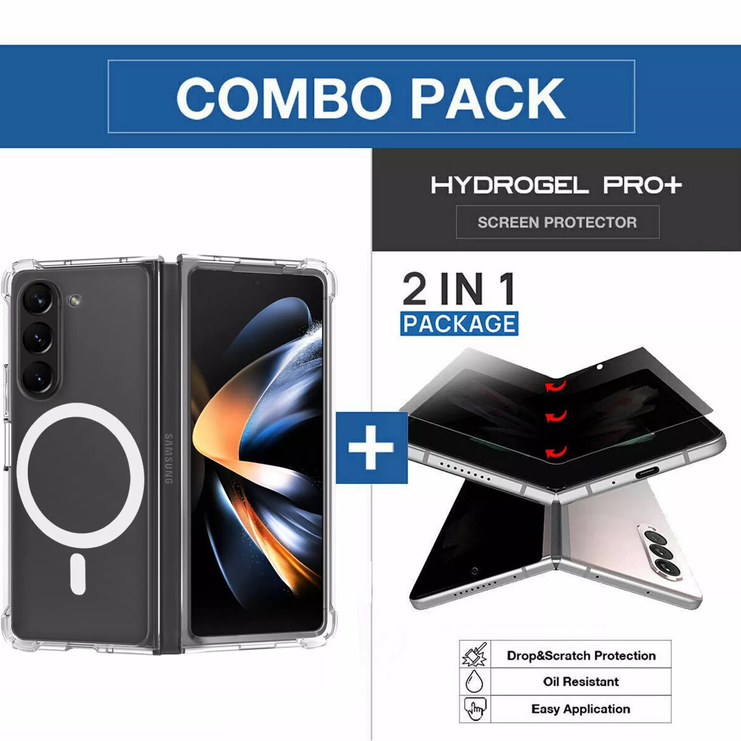 For Samsung Galaxy Z Fold 6 Flip 6 Case Magnetic Clear Shockproof Cover