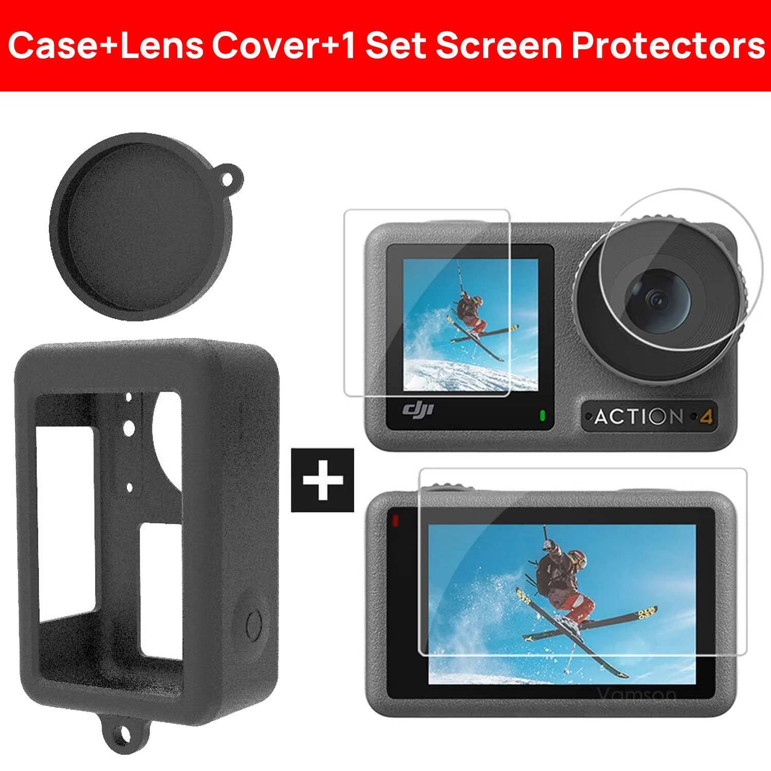 For Dji Osmo Action 4 3 Case Cover Camera Lens Cap Screen Shockproof Protection