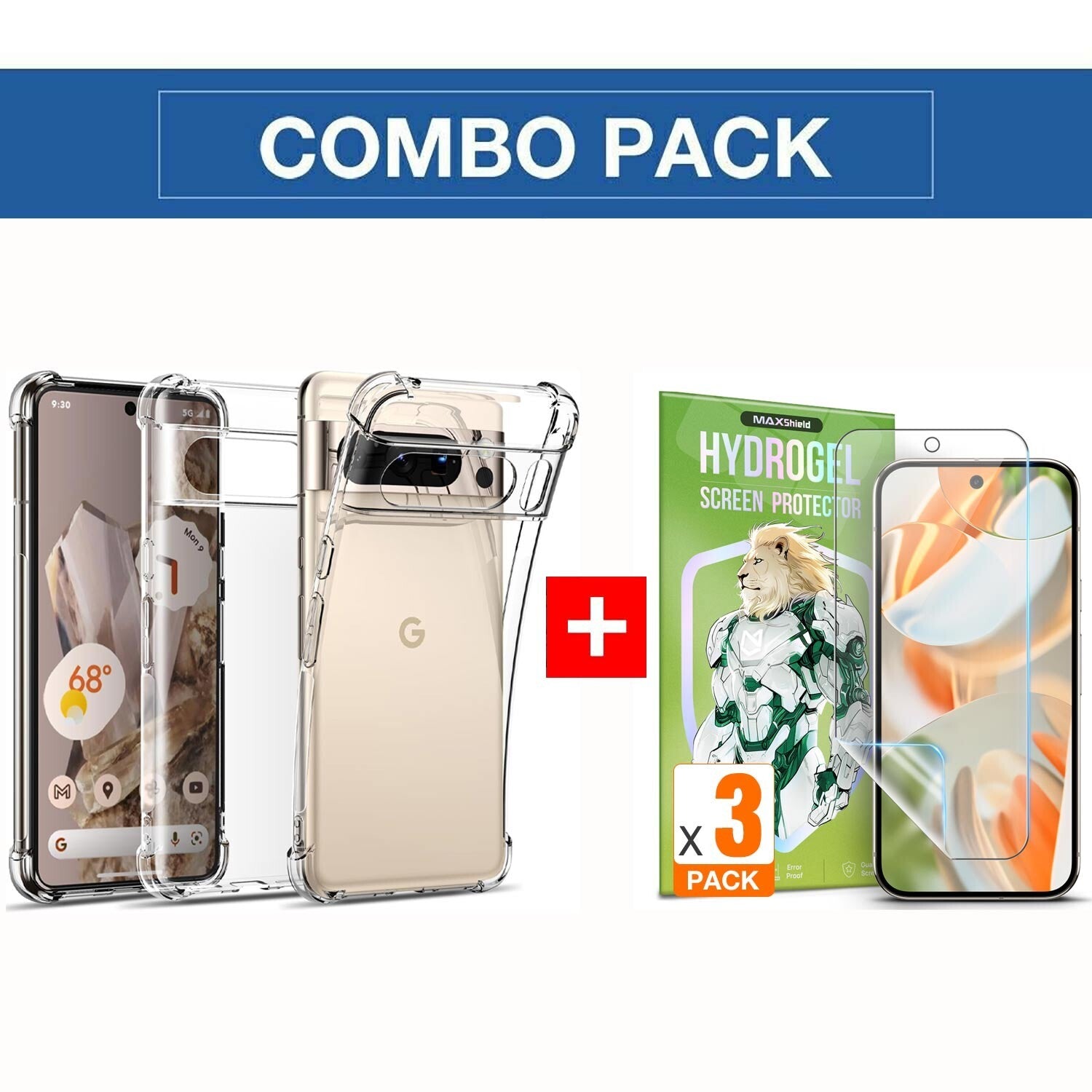 For Google Pixel 10/10 Pro/10 Pro XL Case Clear Shockproof Bumper Cover