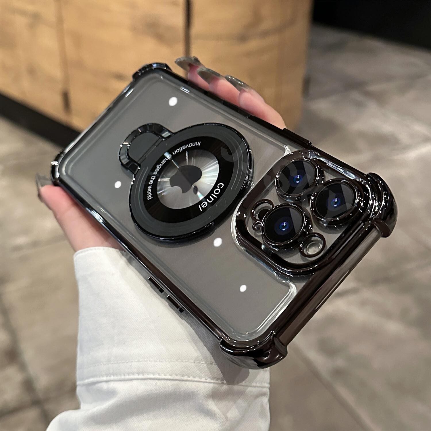 For iPhone 17 Pro Max Air Magnetic Case Clear Shockproof Kickstand Cover