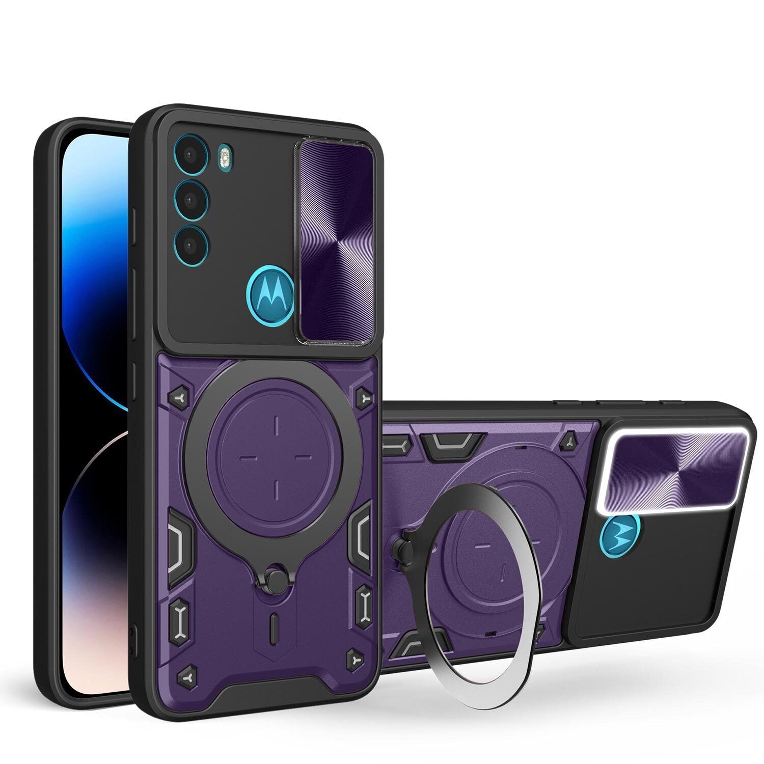 For Motorola Edge 30 40 G54 G84 5G E13 Case Shockproof Magnetic Kickstand Cover