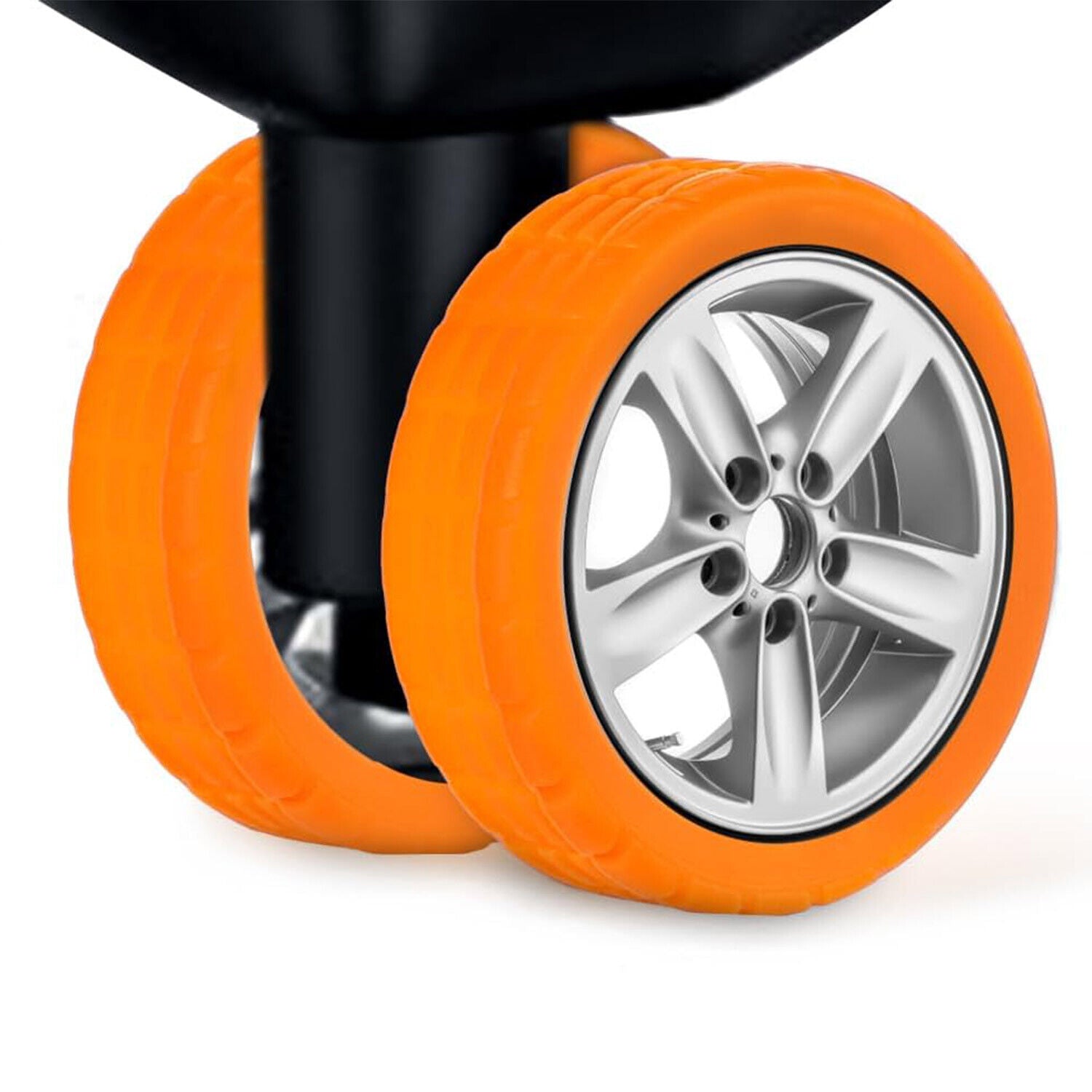 2-8x Luggage Wheel Silicone Covers Suitcase Wheels Protector Protection Sleeve
