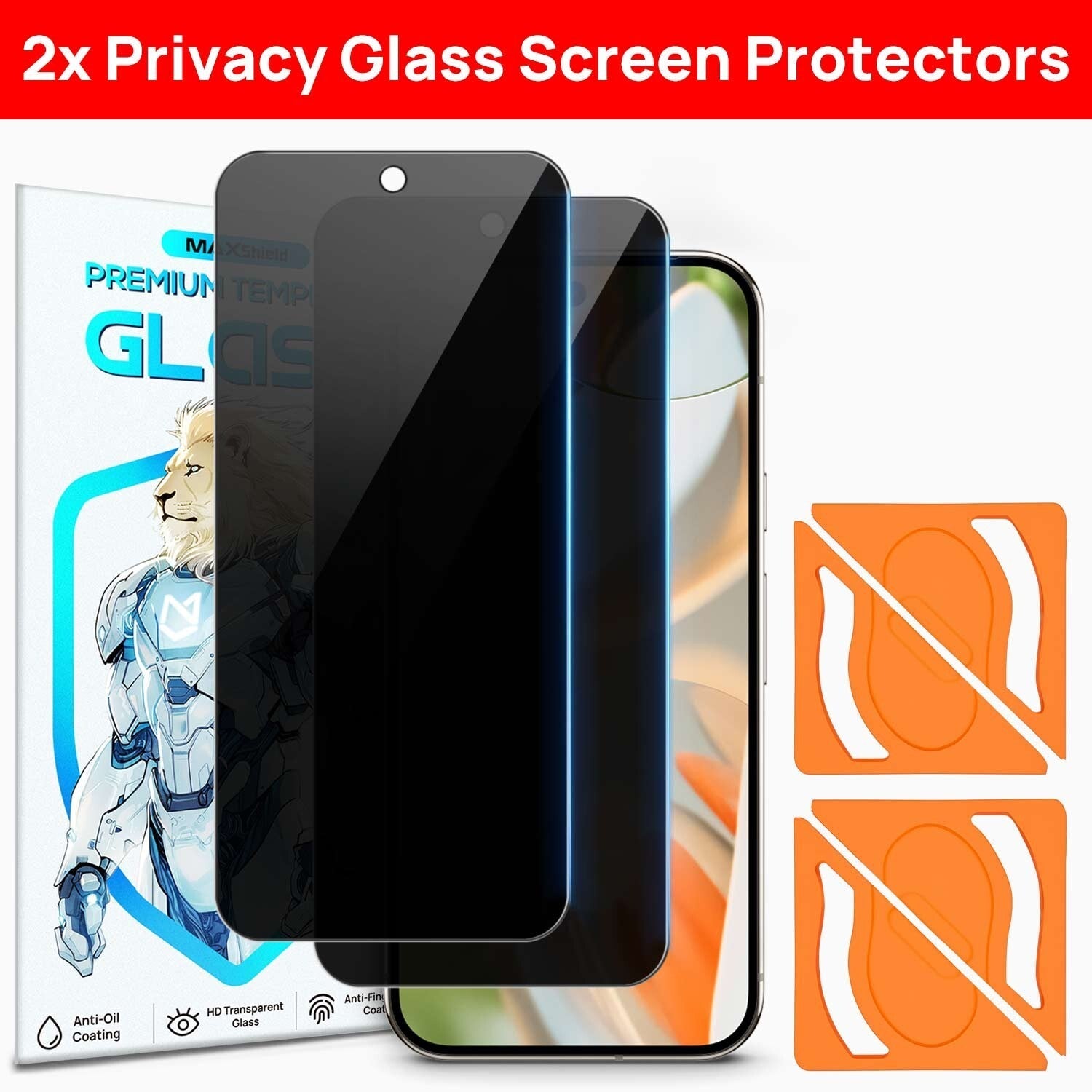 2x For Google Pixel 10 Pro XL Tempered Glass Privacy Screen Protector