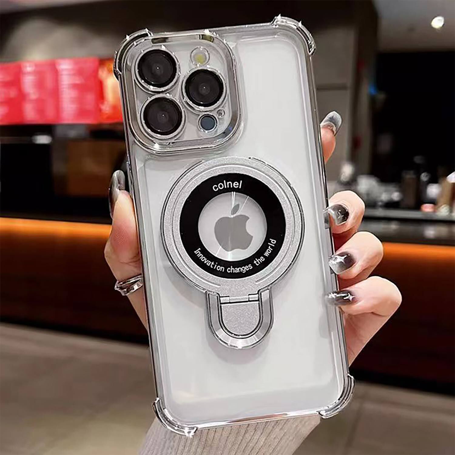 For iPhone 17 Pro Max Air Magnetic Case Clear Shockproof Kickstand Cover