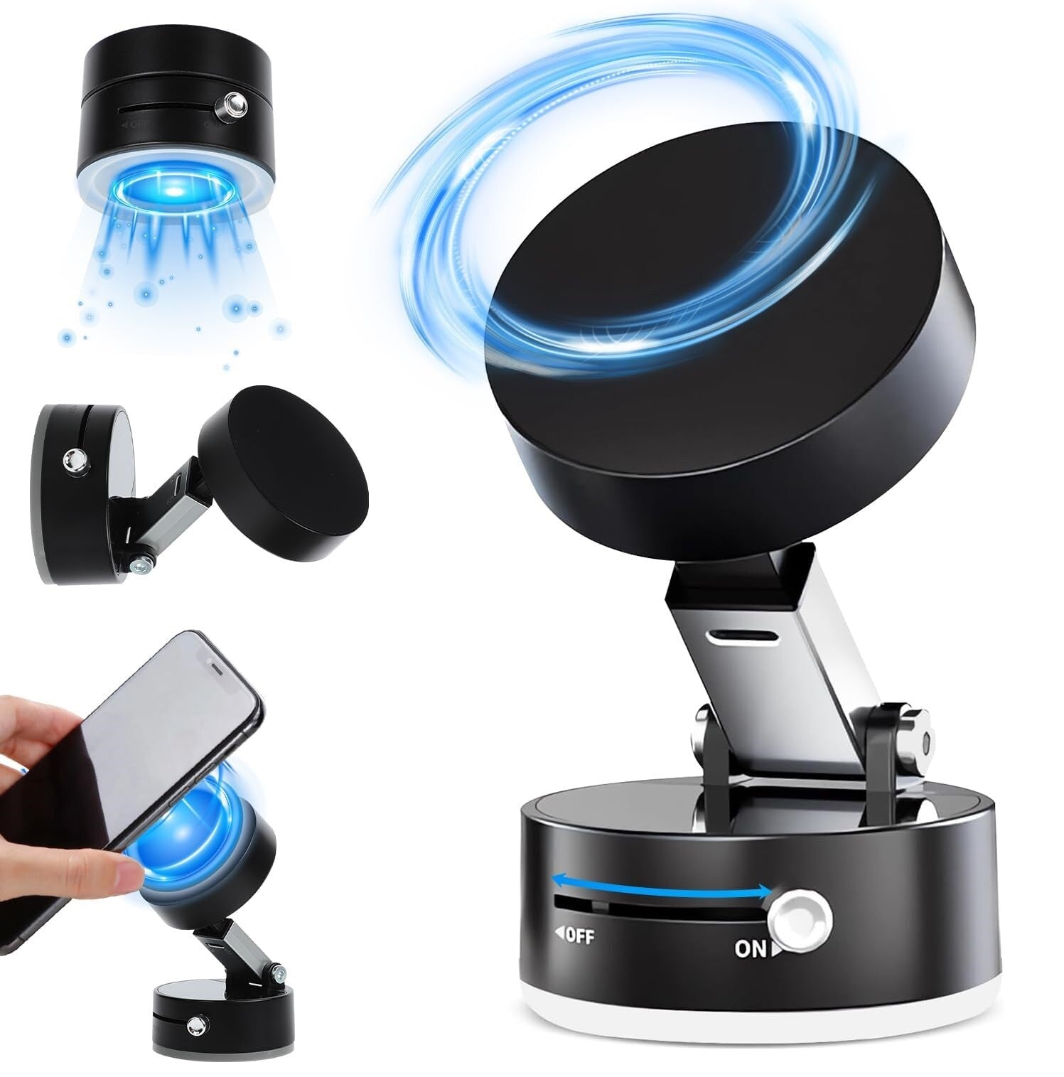 2025 NEW Vacuum Magnetic Suction Cup Phone Holder Car Mount Foldable 360° Stand
