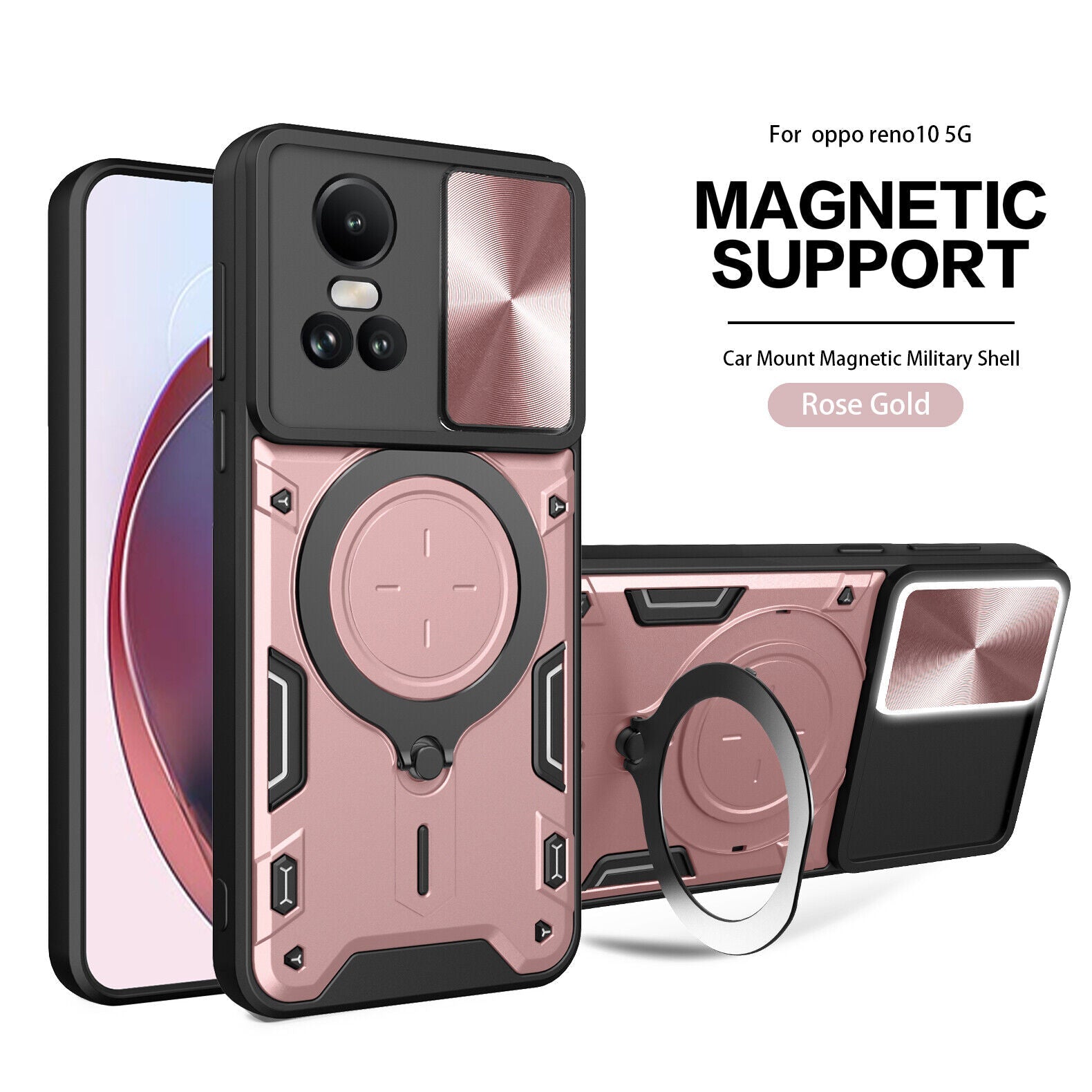 For OPPO Reno 11F 5G Case Shockproof Magnetic Kickstand Cover