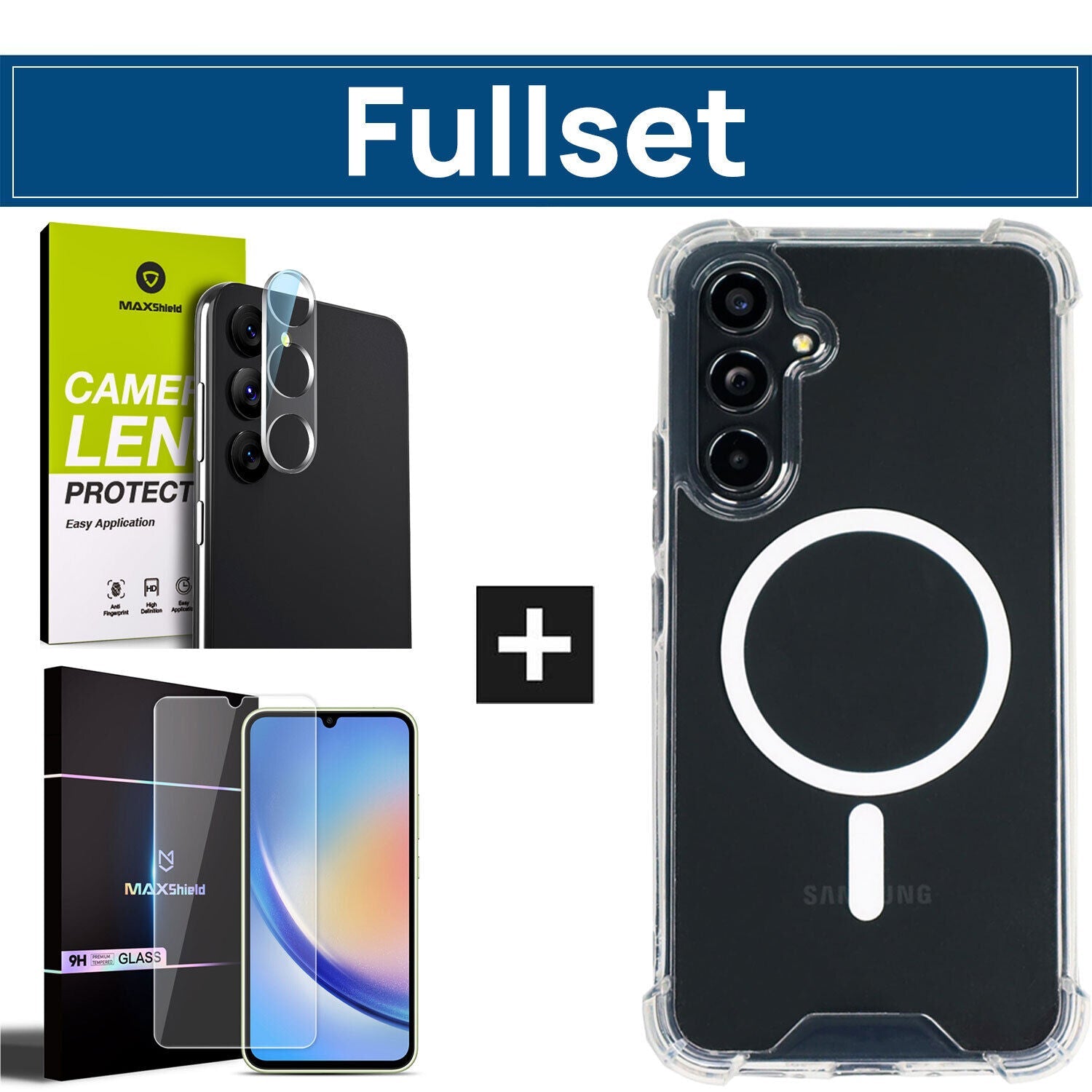 For Samsung A15 A35 A55 A34 A54 A23 5G Case Clear Shockproof Magnetic Cover