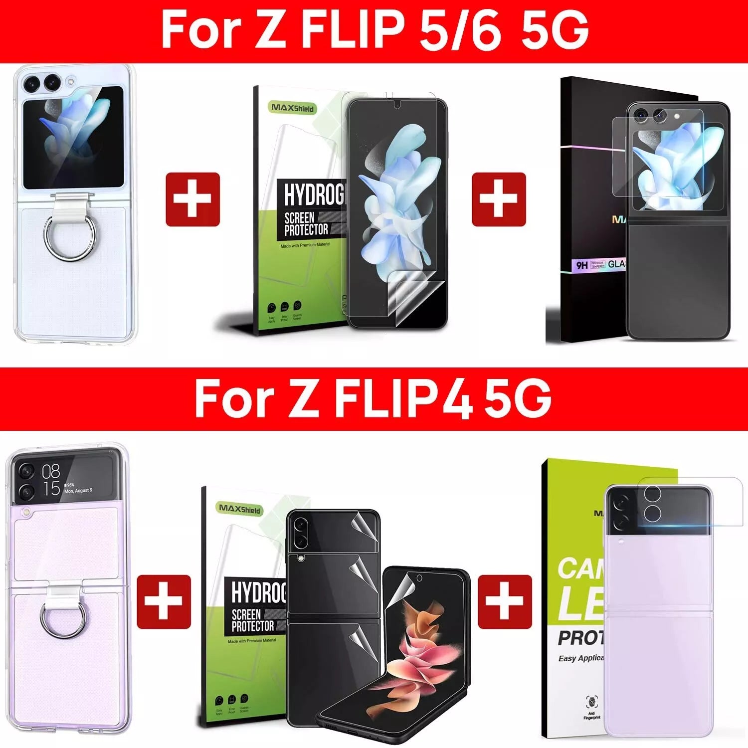 For Samsung Galaxy Z Flip 6 Hard Case Slim Clear Cover With Ring Holder