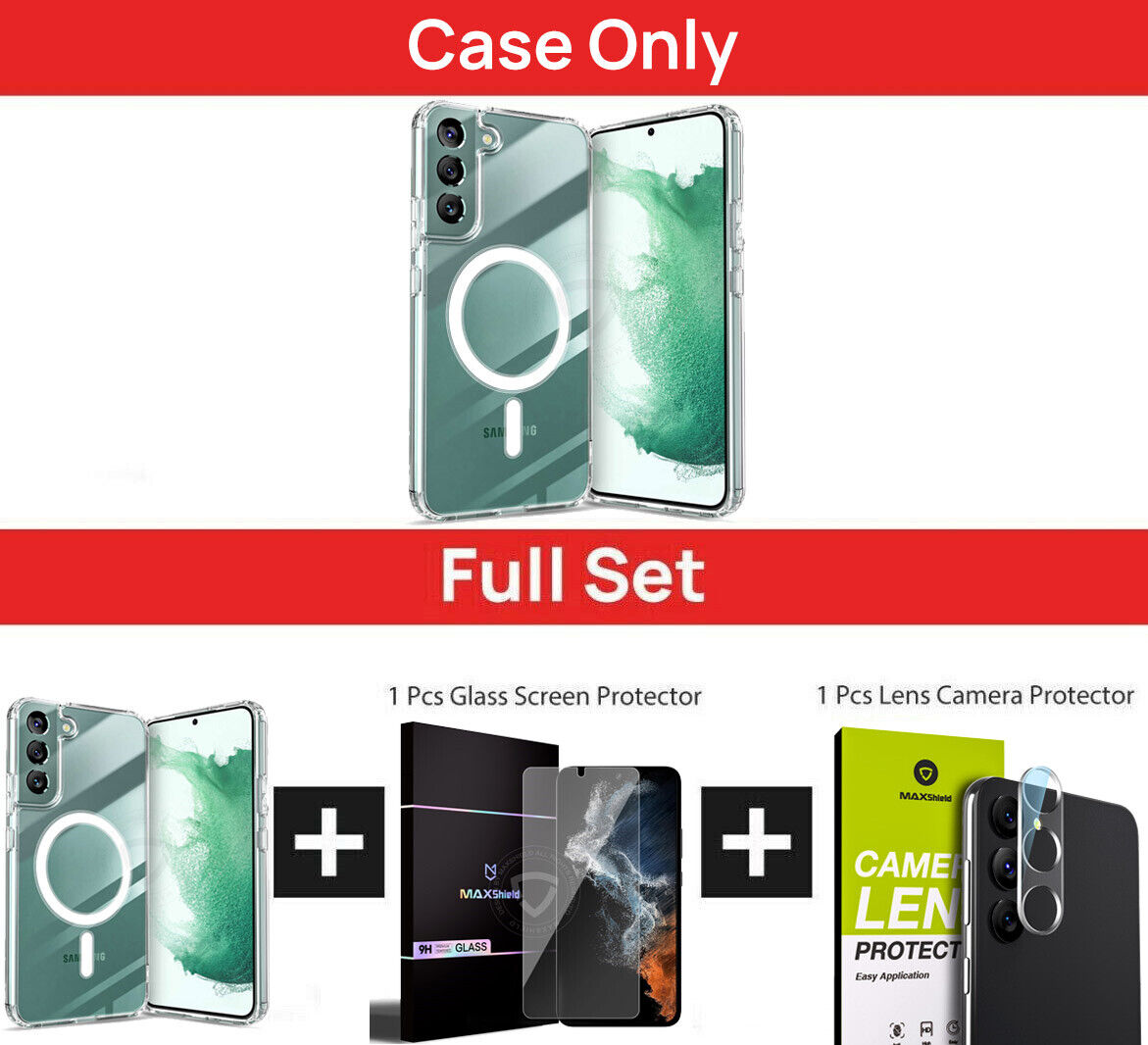 For Samsung S24 Ultra Plus Case Clear Shockproof Magnetic Cover