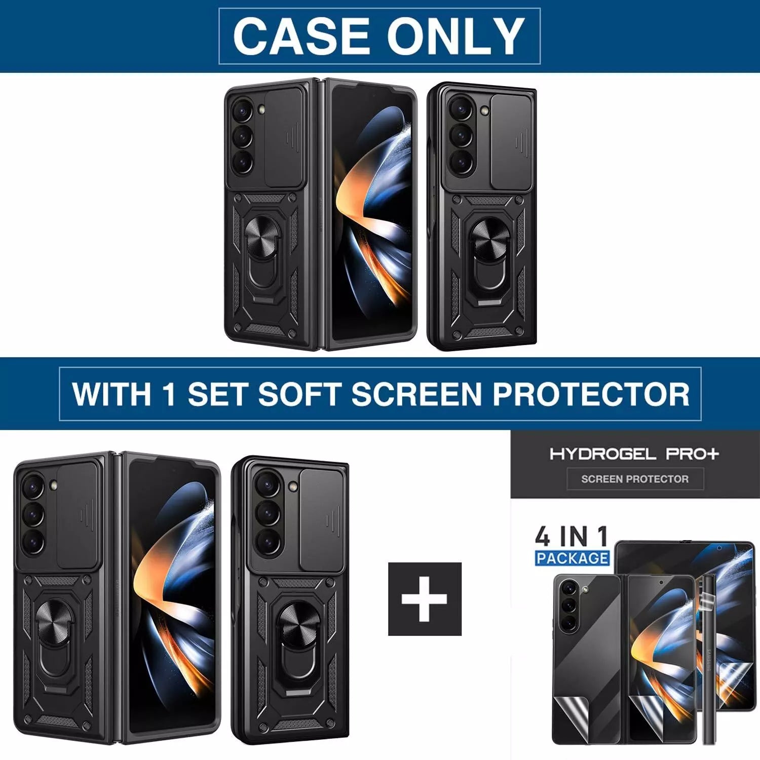 For Samsung Galaxy Z Flip Fold 6 Case Shockproof Rugged Ring Holder Cover