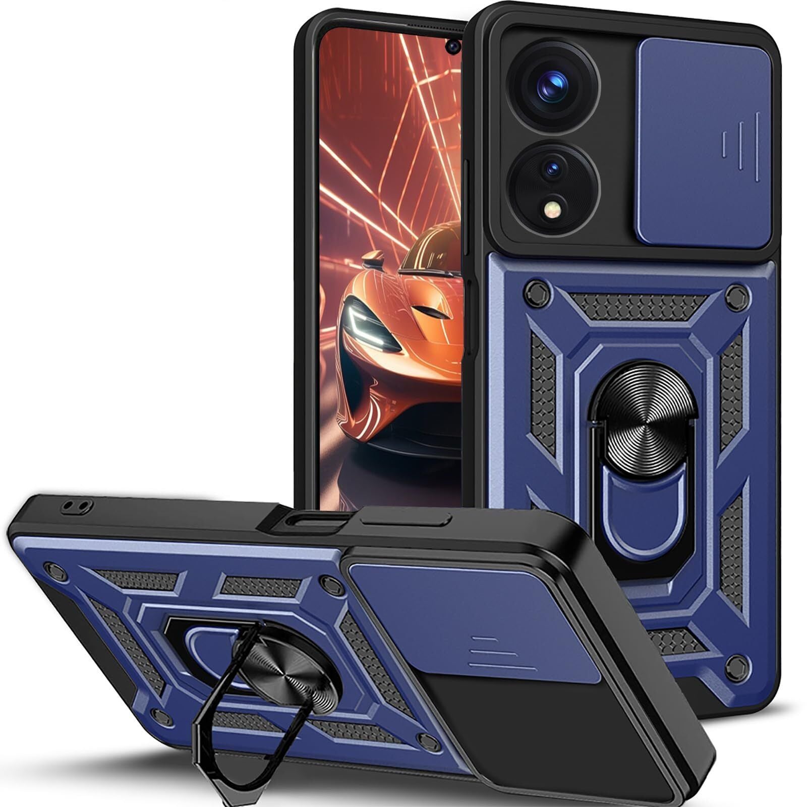 For OPPO Reno 11F 5G Case Shockproof Magnetic Ring Kickstand Cover