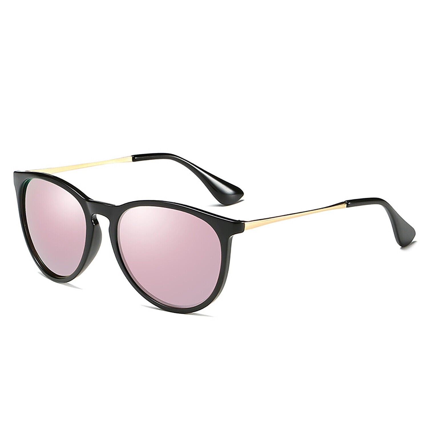 Women Polarized Sunglasses UV400 Protection Vintage Retro Round Mirrored Lens