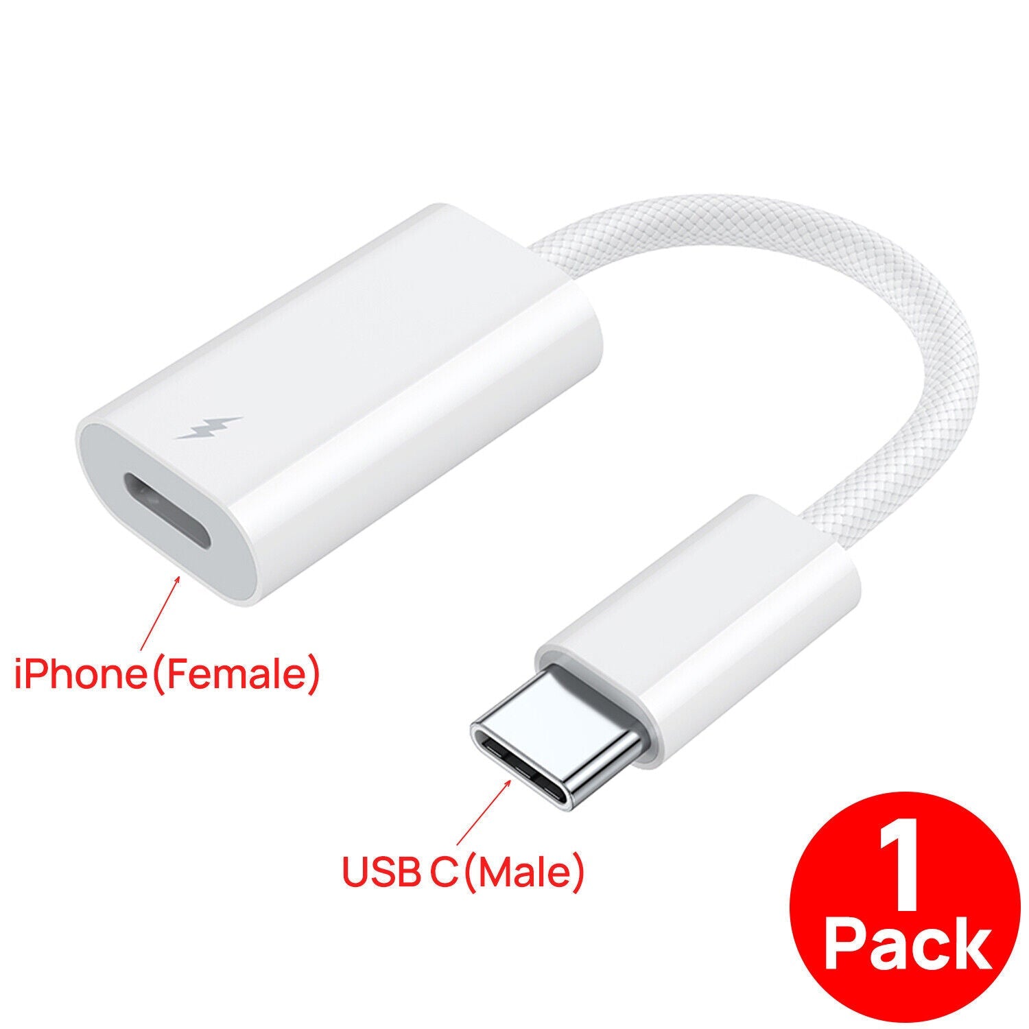 USB C Type C Male To iPhone IOS Female PD Fast Charging Port Adapter Cable