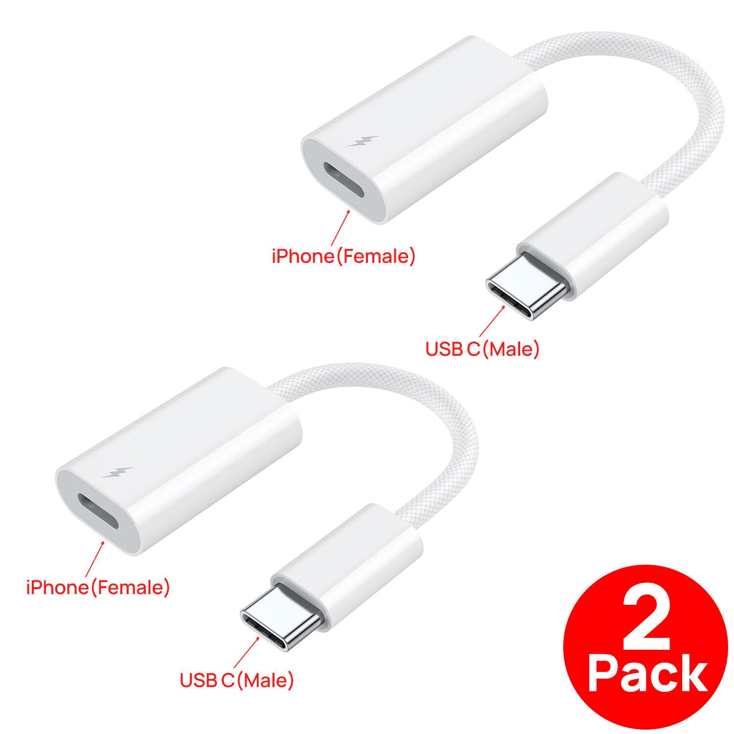 USB C Type C Male To iPhone IOS Female PD Fast Charging Port Adapter Cable