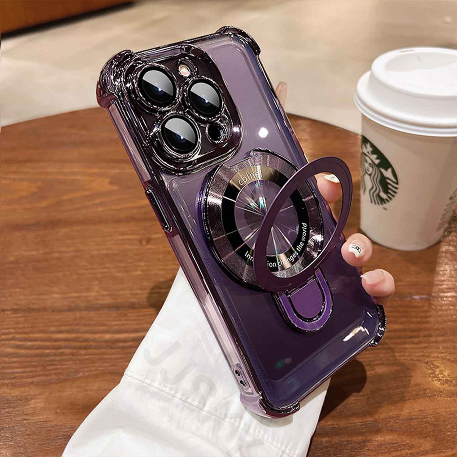 For iPhone 17 Pro Max Air Magnetic Case Clear Shockproof Kickstand Cover