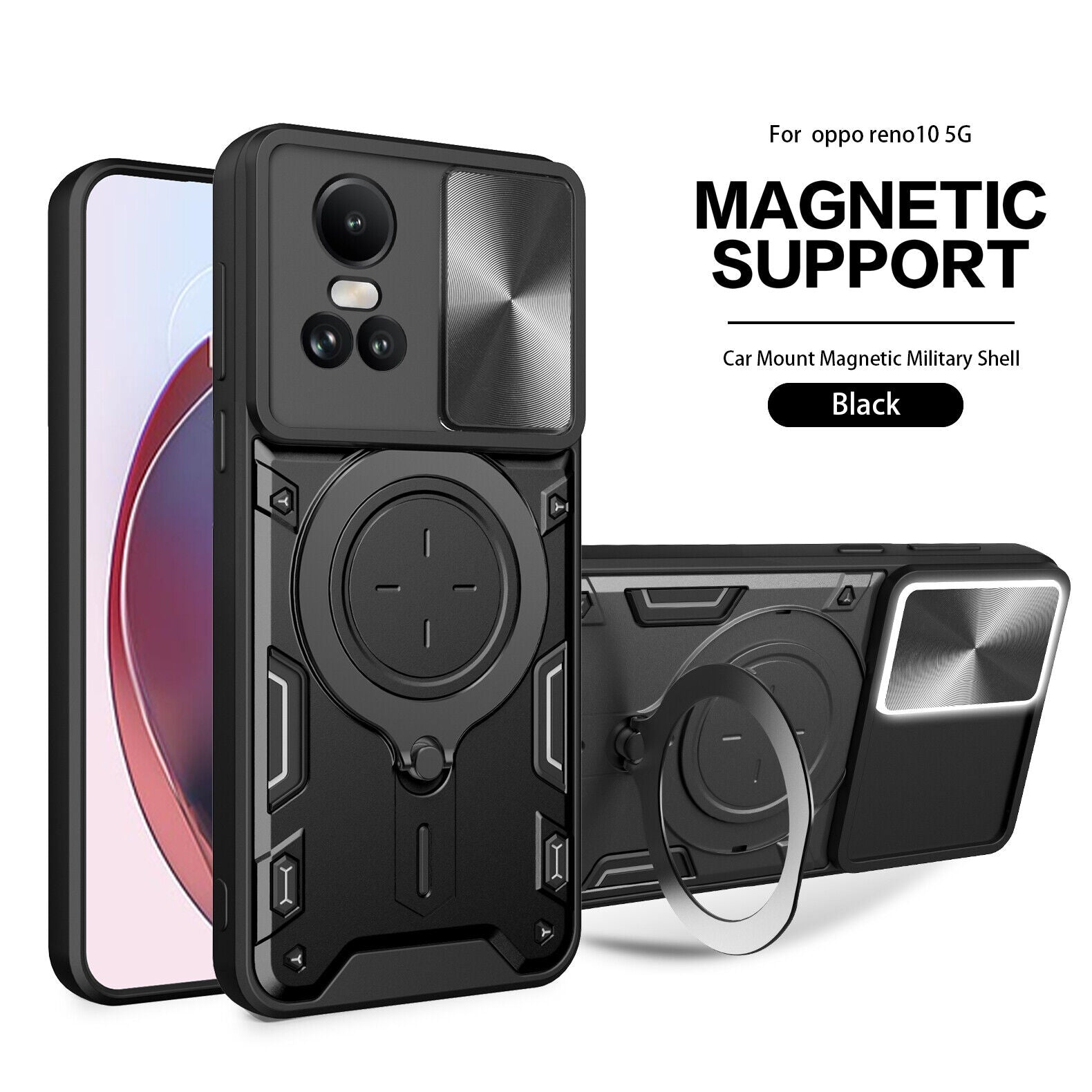 For OPPO Reno 11F 5G Case Shockproof Magnetic Kickstand Cover