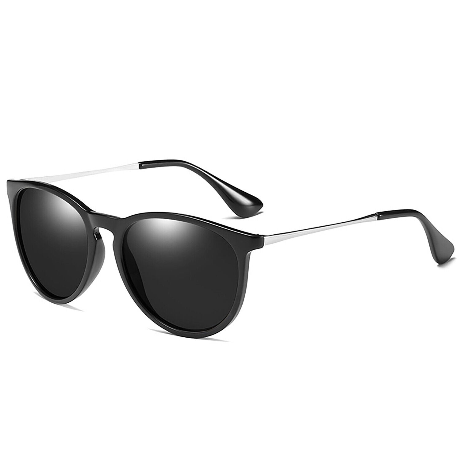 Women Polarized Sunglasses UV400 Protection Vintage Retro Round Mirrored Lens