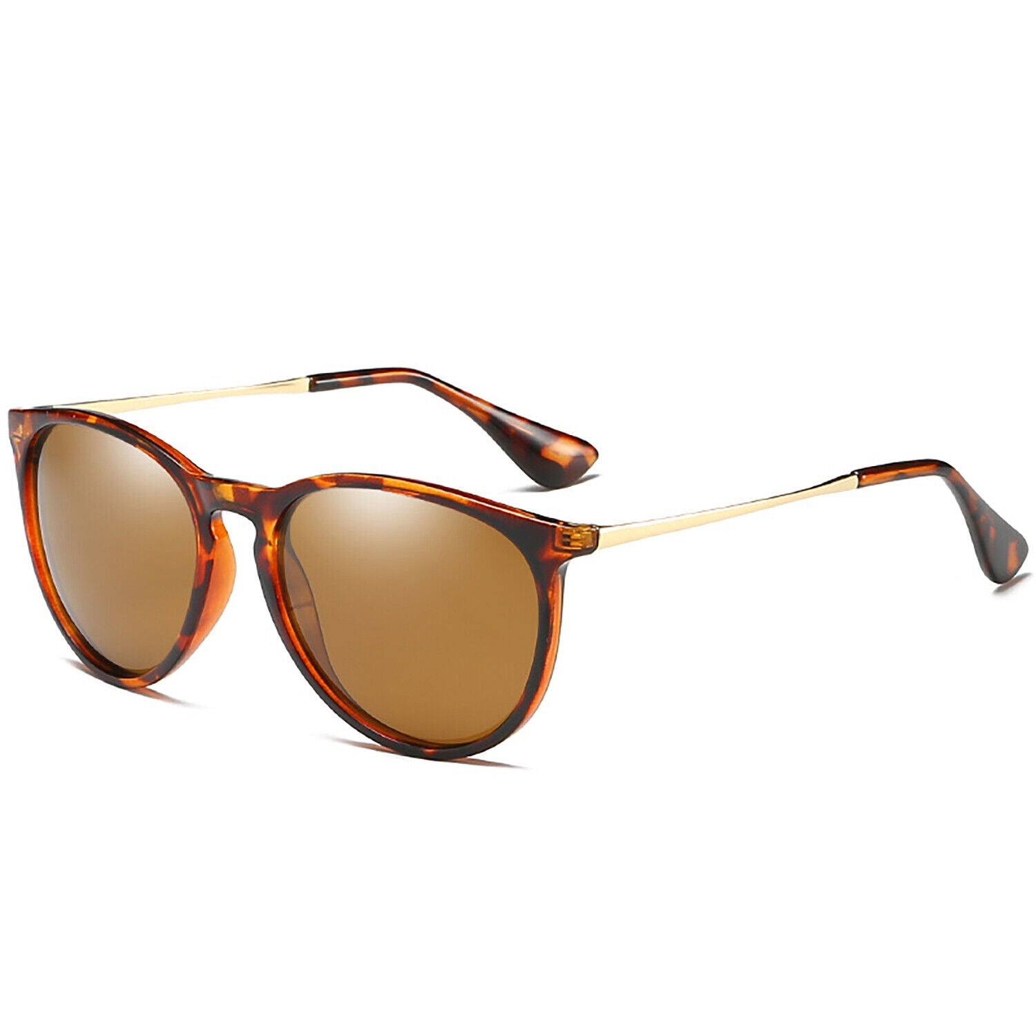 Women Polarized Sunglasses UV400 Protection Vintage Retro Round Mirrored Lens
