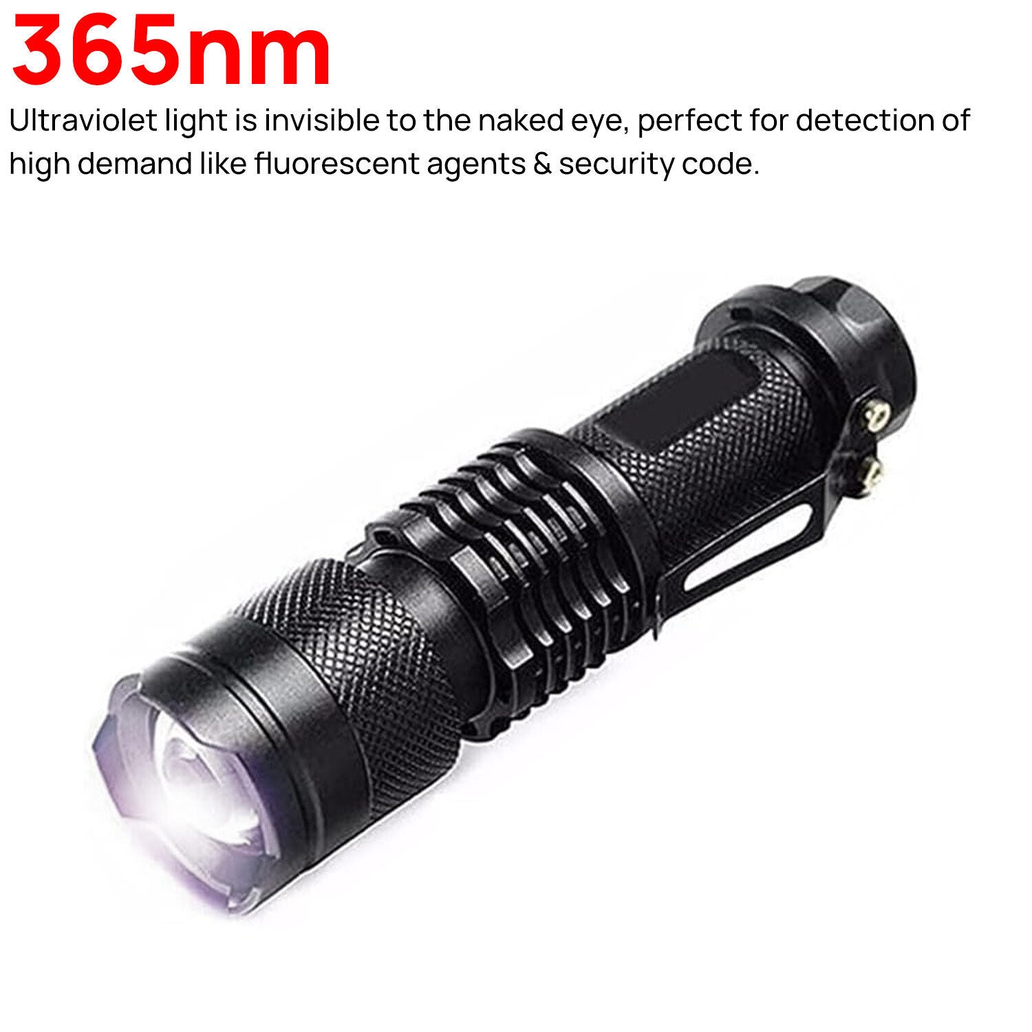 UV Ultra Violet LED Flashlight Blacklight Light 365 395 nM Inspection Lamp Torch