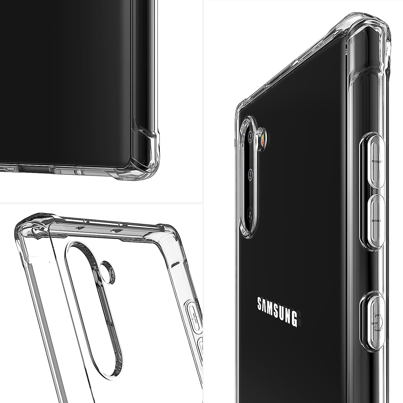 Samsung Galaxy Note 10 Plus 5G Case Clear Heavy Duty Shockproof Slim Cover