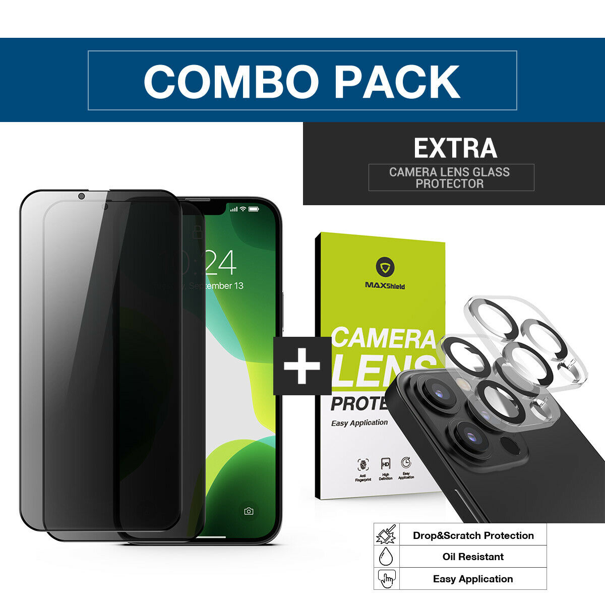 2X Anti-Spy Privacy Tempered Glass Screen Protector For iPhone 13 Pro Max Mini