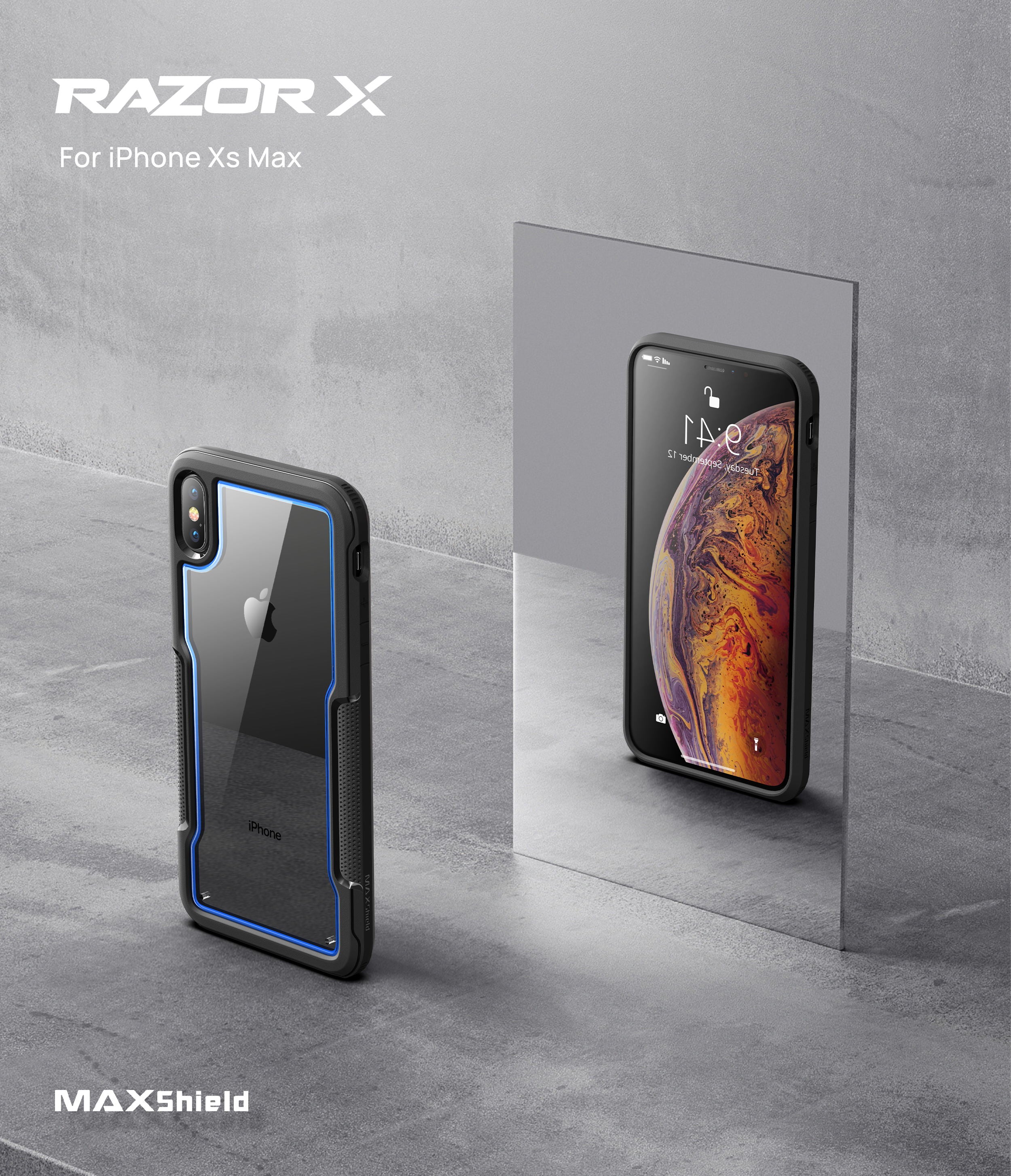 For iPhone X XS Max XR Case MAXSHIELD Clear Heavy Duty Shockproof Slim Cover