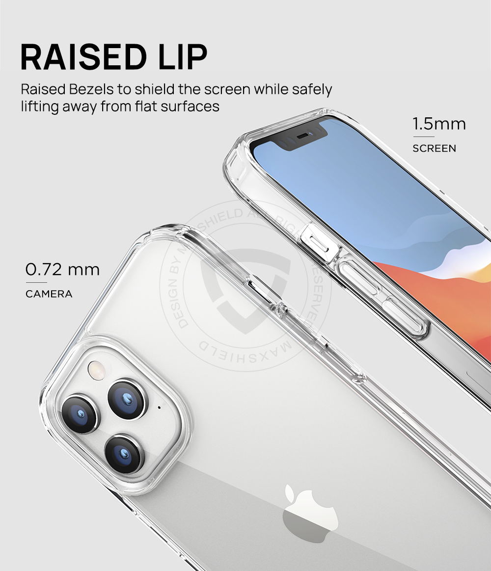 MAXSHIELD For iPhone 12 Pro Max 6.7 Inch Case Heavy Duty Shockproof Clear Slim Cover+Free Screen Protector