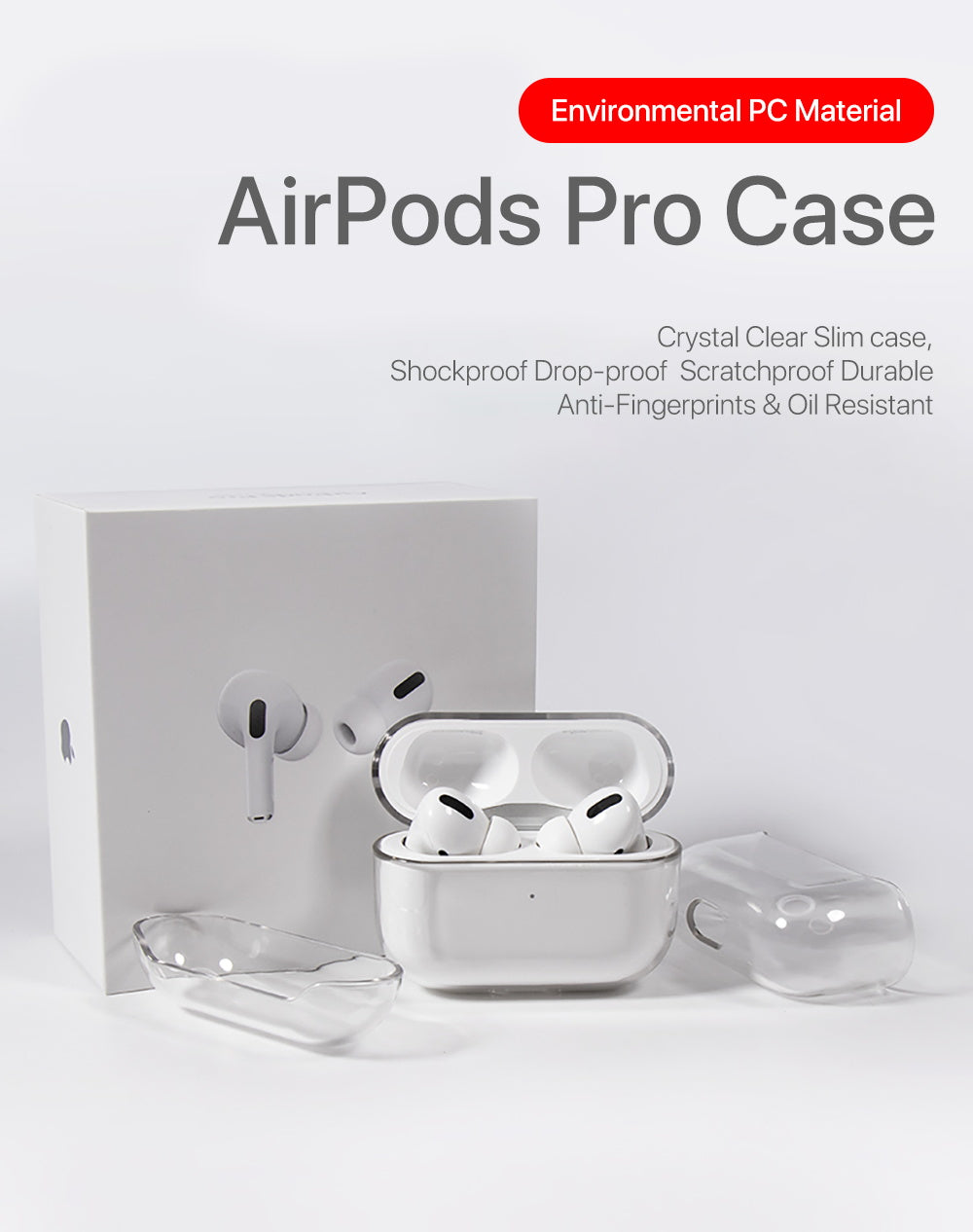Apple AirPods Pro Case Cover Crystal Clear Hard Transparent Holder AirPod Case